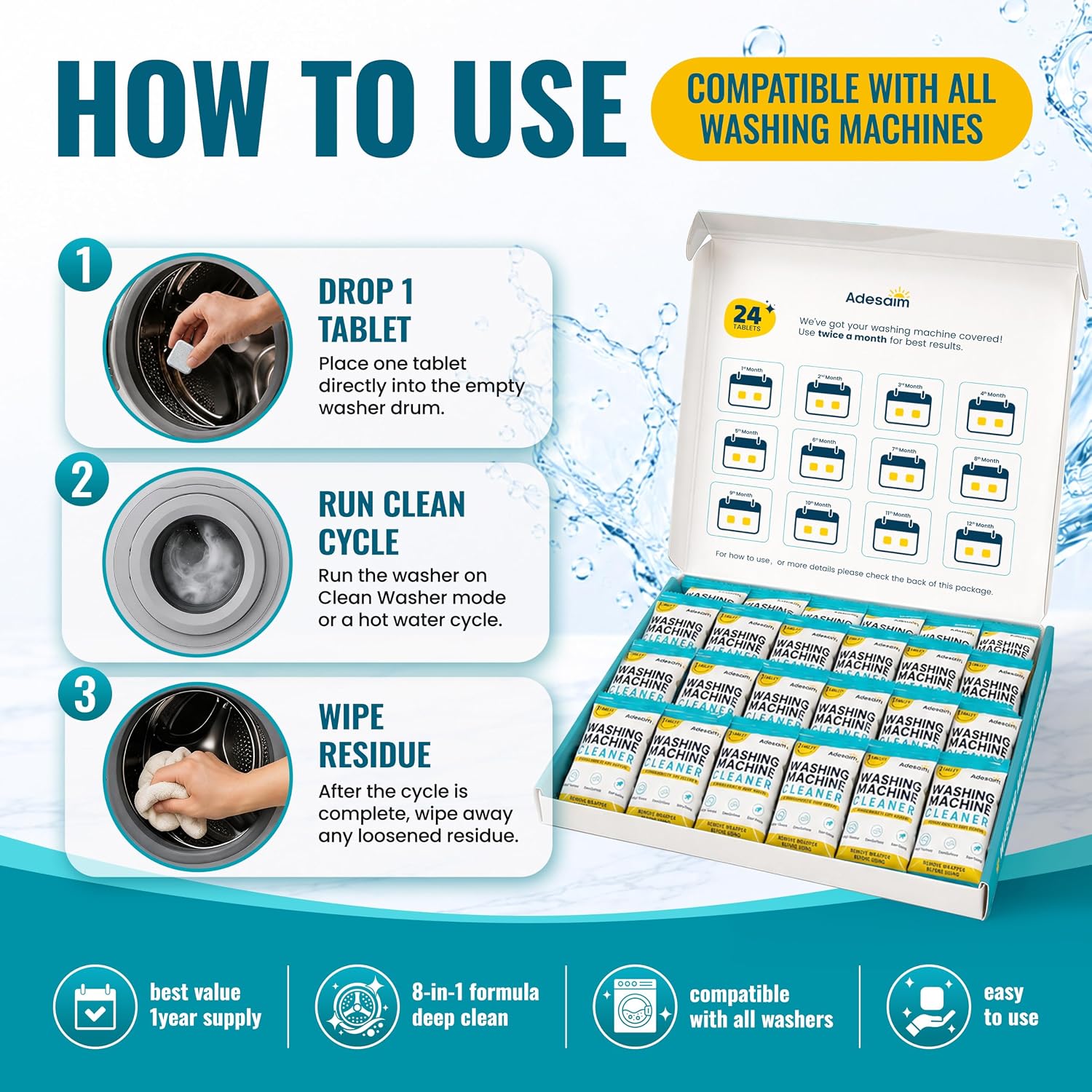 Thumbnail 6 de Washing Machine Cleaner Tablets, 24 Count
