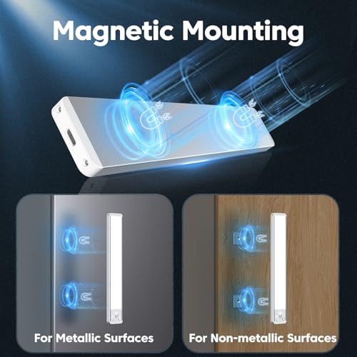 Thumbnail 7 de FILIYANO Luces LED para cocina bajo gabinete con sensor de movimiento, 20 cm y 3 colores (3 Pack) recargables magnéticas