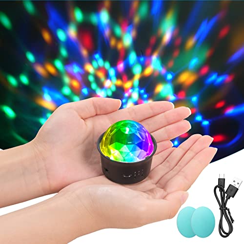Detalle de URAQT Mini Discokugel Licht – tragbares USB-Diskolicht mit Sprachsteuerung und Mixfarben