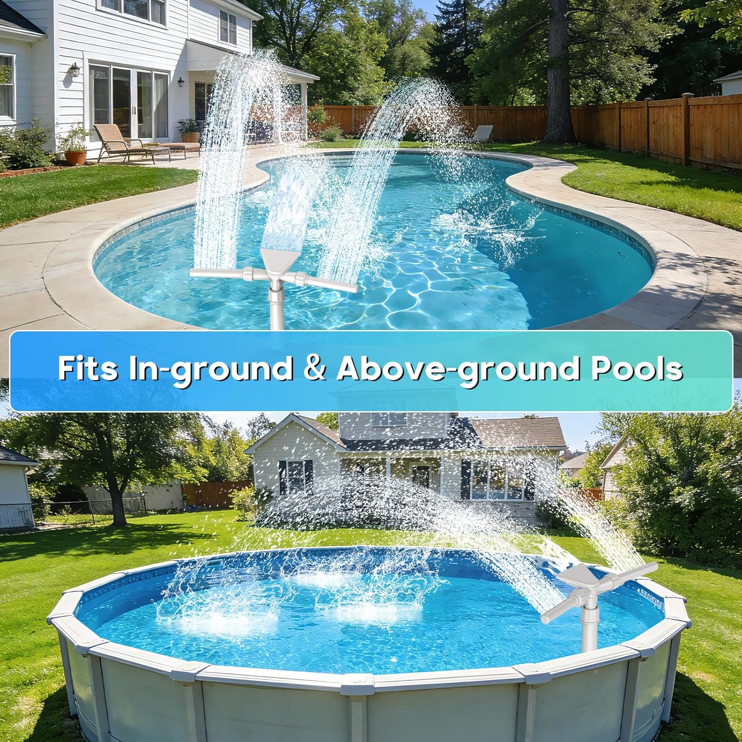 Thumbnail 5 de Mooroer Piscina Fontana 3 in 1 con cascata e getto regolabile a 360° per piscine fuori terra e interrate