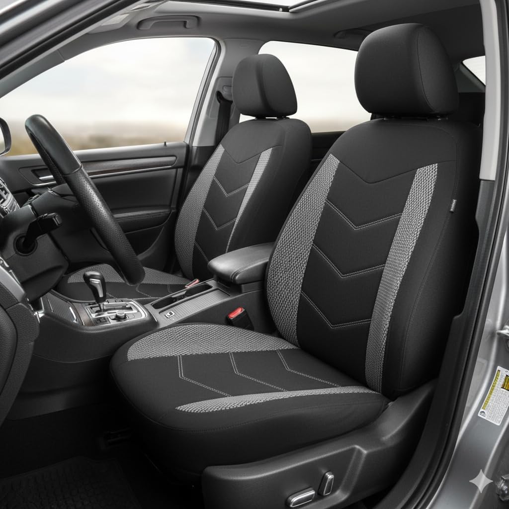 TOYOUN Fundas Asientos Coche Universal Delanteros Gris