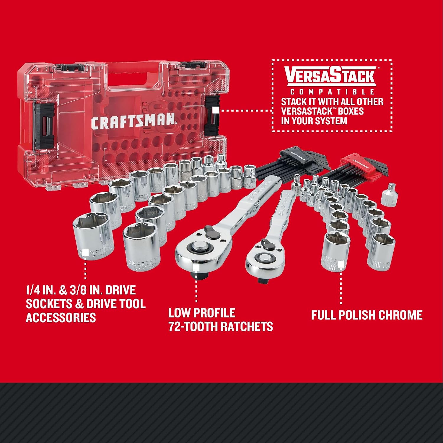 Detalle 2 de CRAFTSMAN CMMT45171 71-Piece Mechanics Tool Set