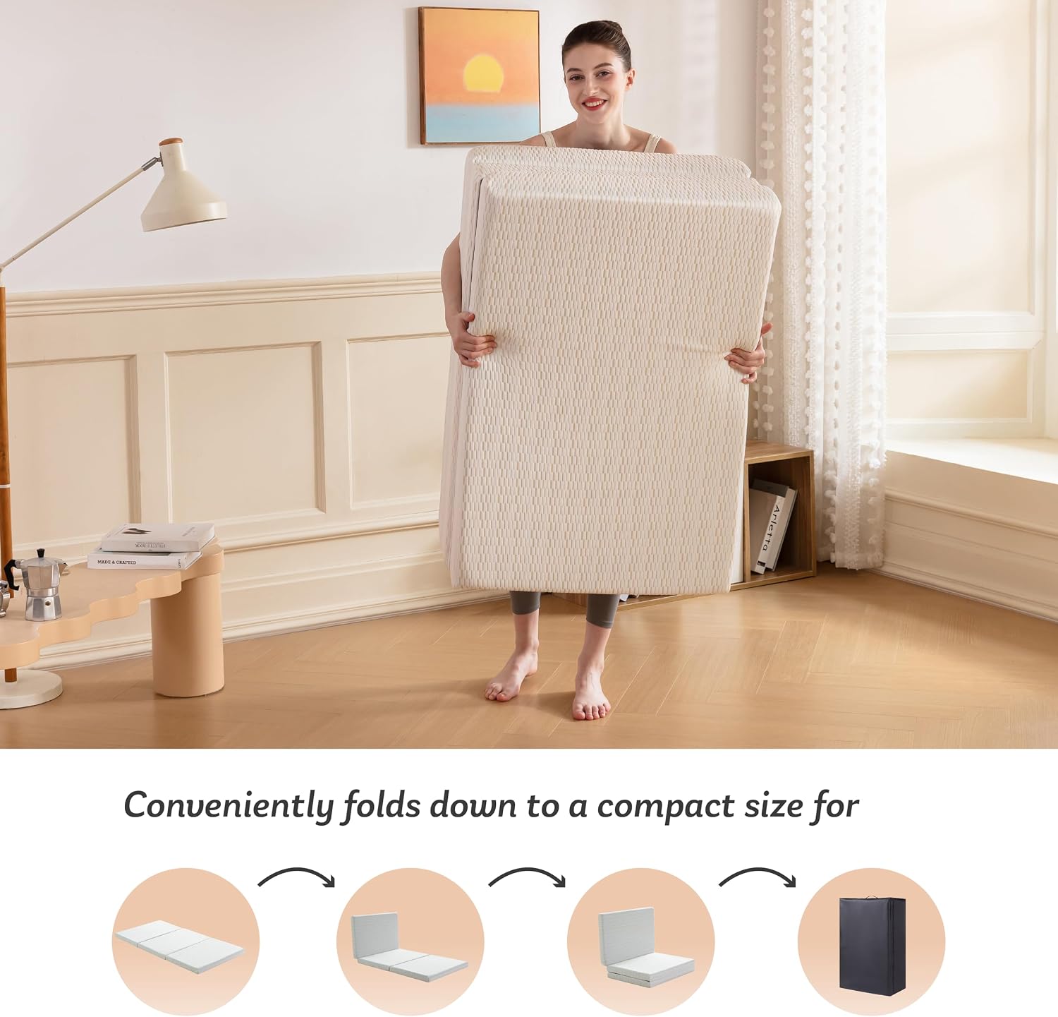 Detalle 2 de MLILY Tri-Fold Mattress, 4-Inch