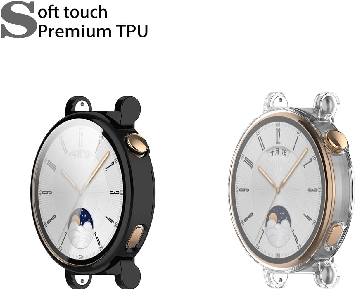 Thumbnail 5 de HOMTERN 2-Pack TPU Cases for Huawei Watch GT 4 (41mm or 46mm) with Full-Cover Screen Protection