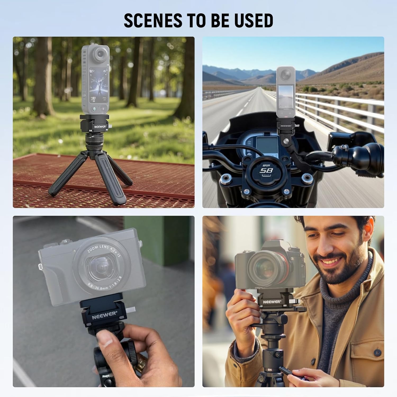 Thumbnail 5 de NEEWER CA139 Schnellwechselplatte für Action-Cam Quick Release (QR) – kompatibel mit Insta 360 X4/X5