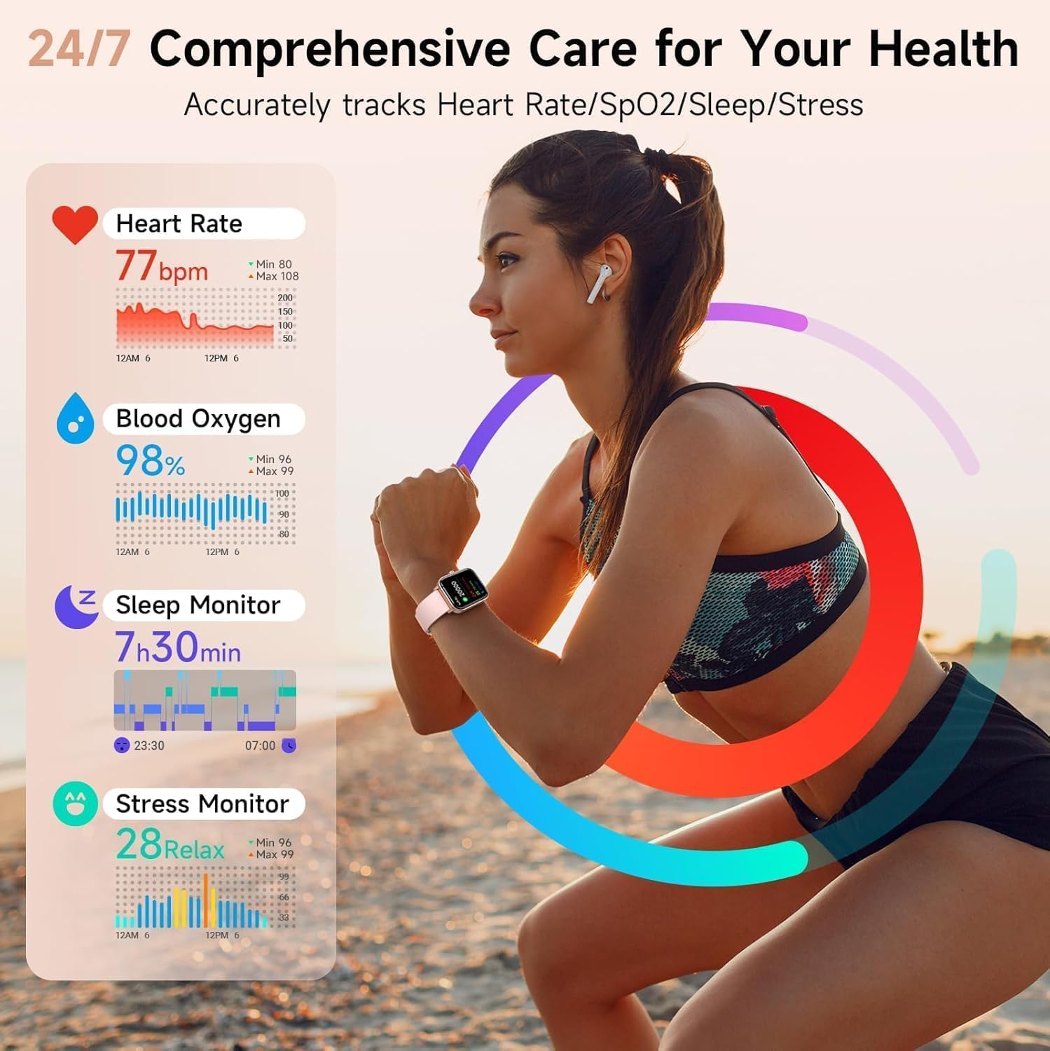 Thumbnail 1 de Gydom Smart Watch for Men and Women, 1.8" HD Touch Screen with Alexa Built-in