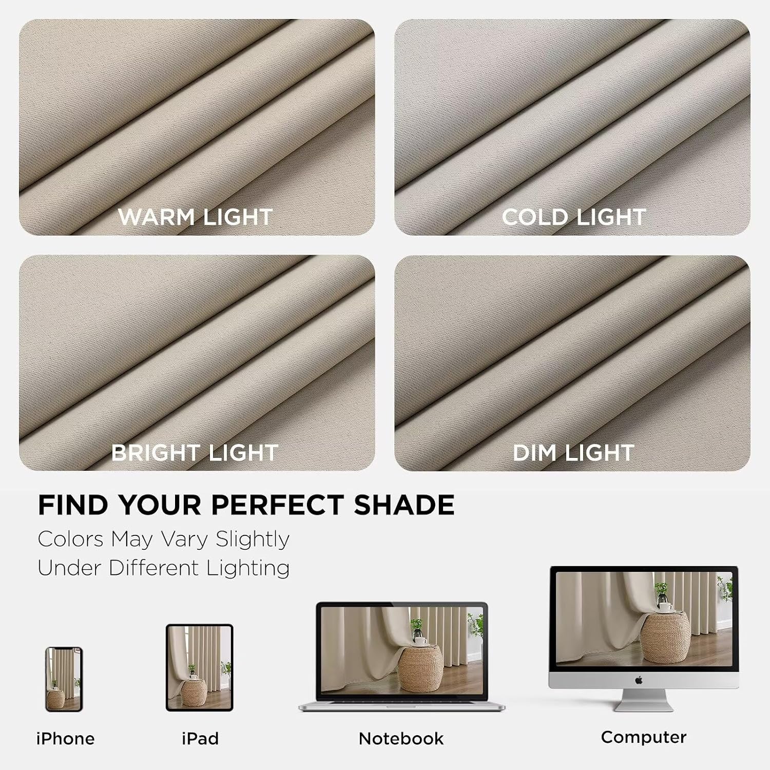 Detalle de Joydeco Blackout Curtains 90-Inch