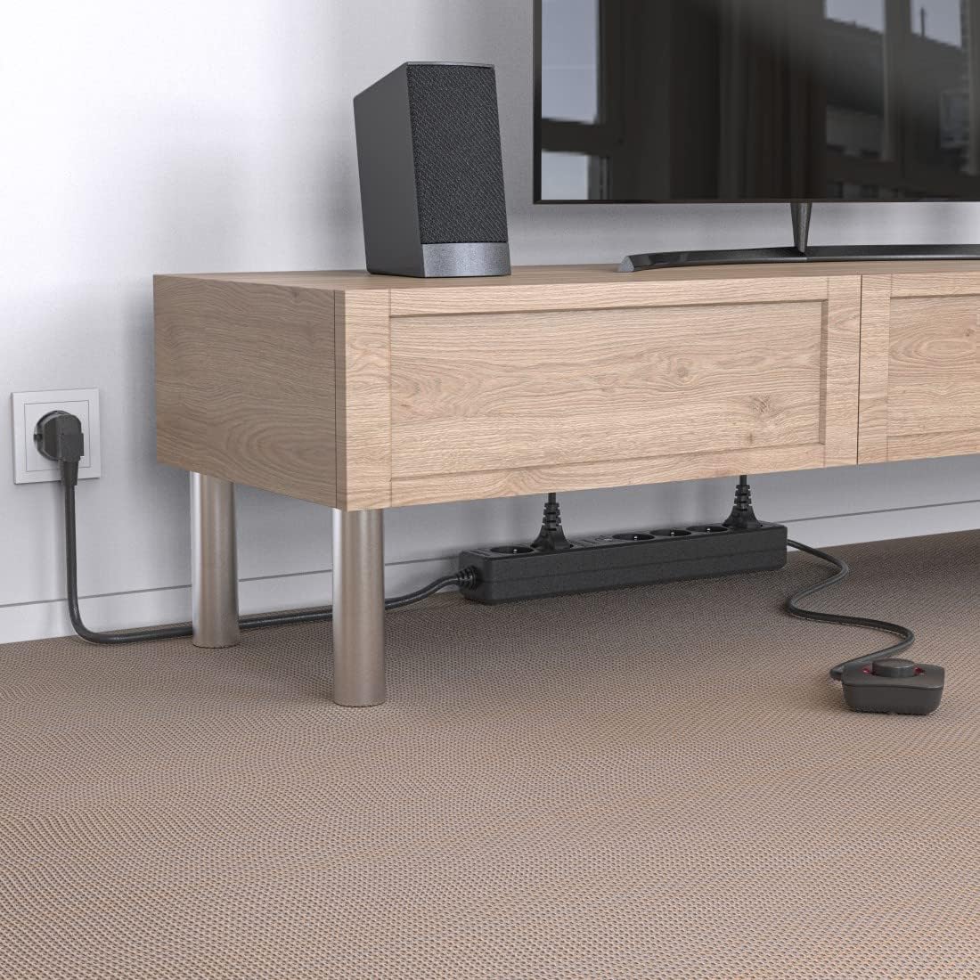 Thumbnail 6 de Hama multiprise 6 prises avec interrupteur au pied, câble 2x1,5 m, sécurité enfant – Noir