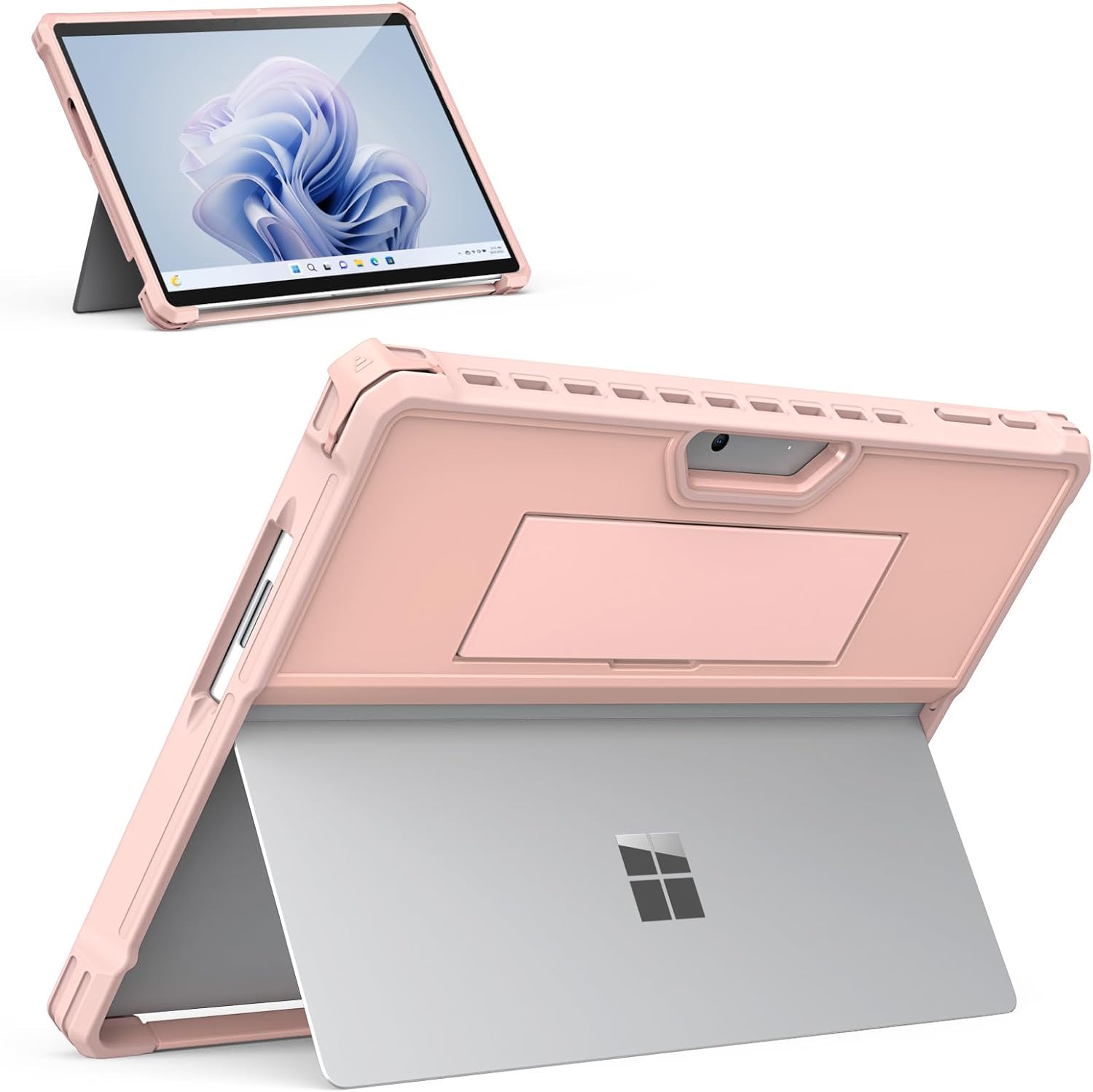 Detalle de MoKo Protective Case for 13-Inch Microsoft Surface Pro 12th Gen (2026) — Rose Gold with Hand Strap