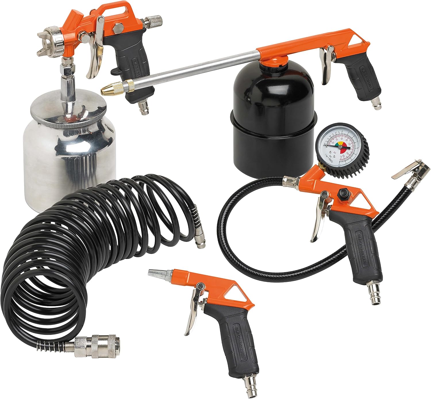Black+Decker 9045853BND – zestaw akcesoriów pneumatycznych, pistolet 1 l i wąż 5 m