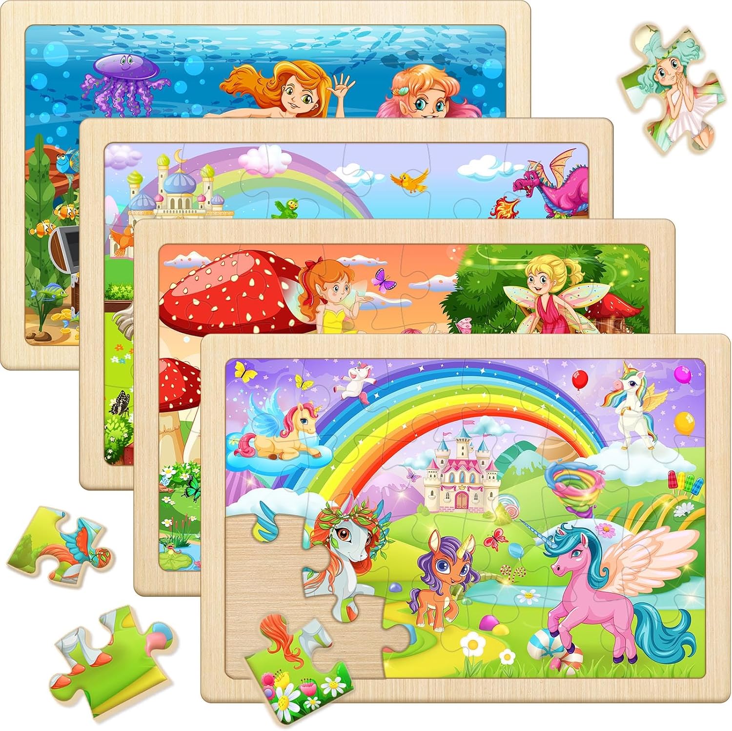 Detalle de WaaLod Wooden Puzzles, 24-Piece