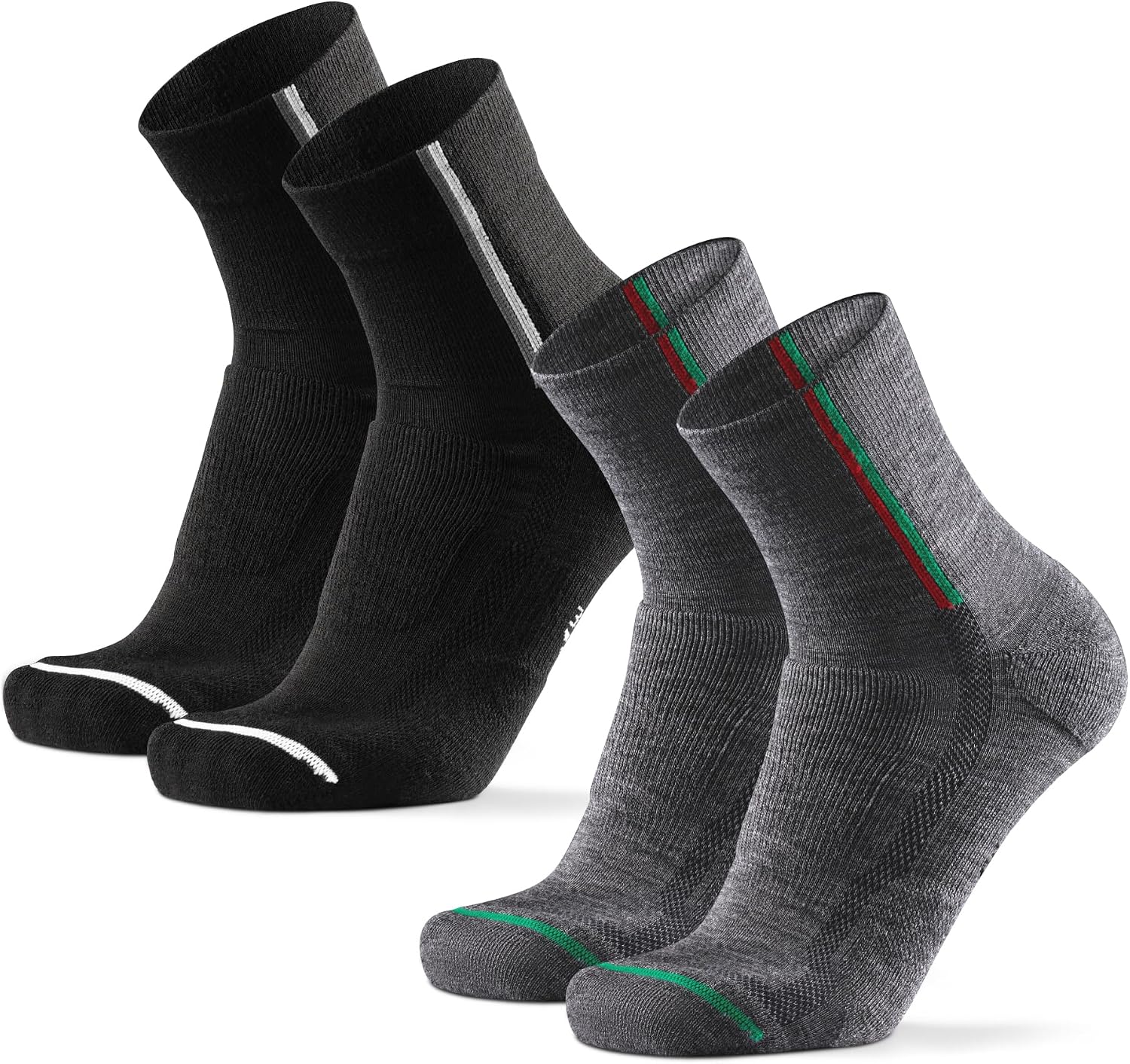 Detalle de Danish Endurance Chaussettes de cyclisme en laine mérinos thermiques (lot de 2) pour homme et femme