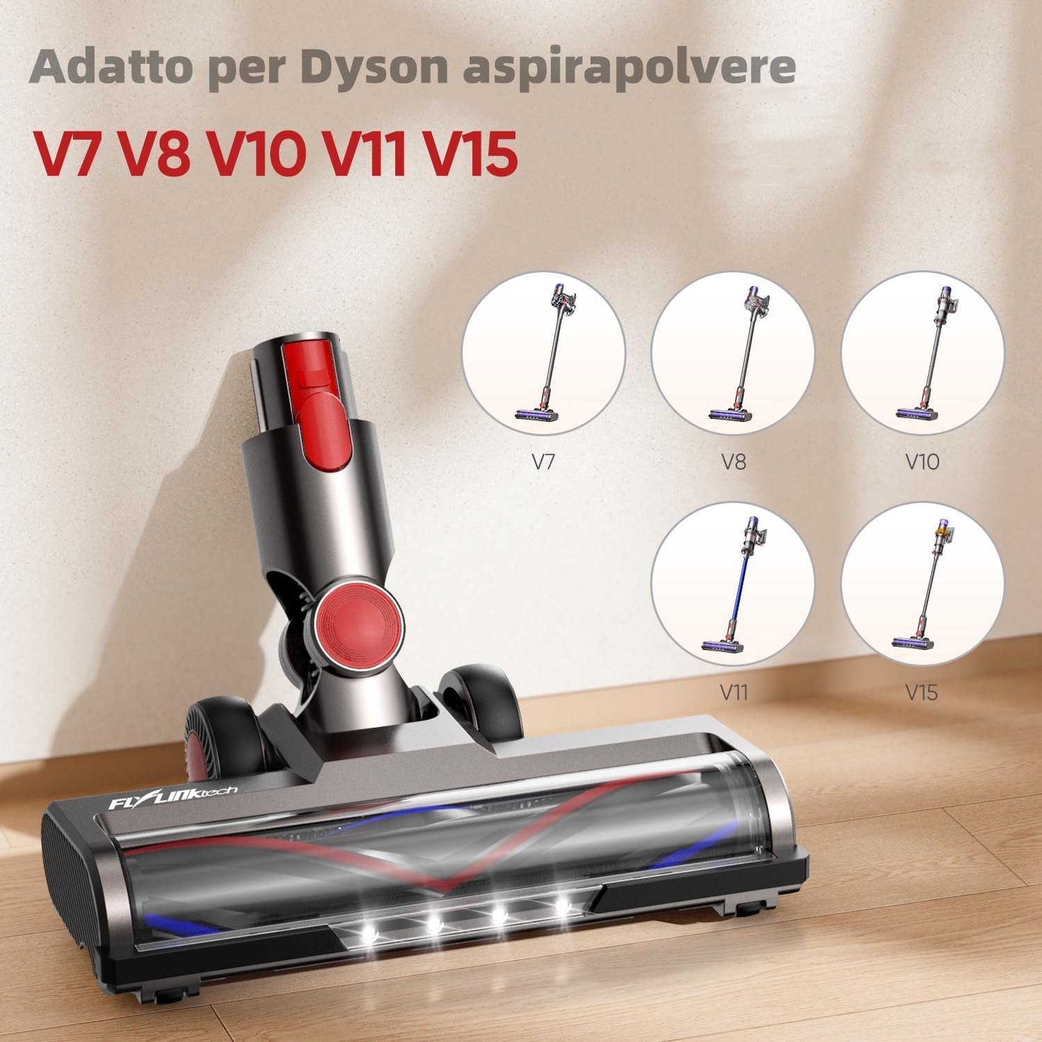 Thumbnail 1 de Spazzola compatibile con Dyson V7 V8 V10 V11 V15, testina di ricambio con 4 LED e 2 rulli