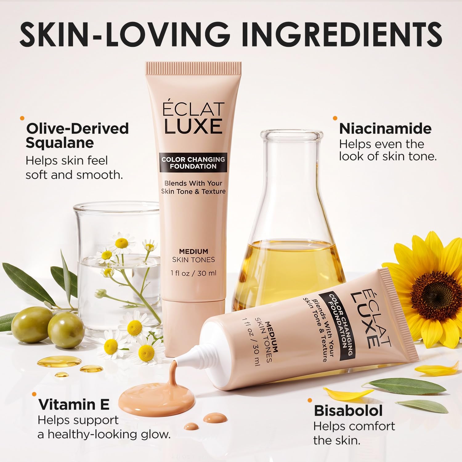 Detalle 1 de RONKIE Color-Changing Foundation for Mature Skin, 2-Pack, Buildable Lightweight Coverage