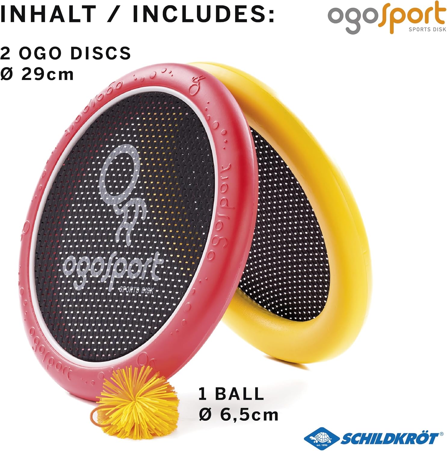 Detalle de Schildkröt Ogo Sport Set – 2 Ogo Softdiscs Ø29 cm + 1 Ball, Standardgröße