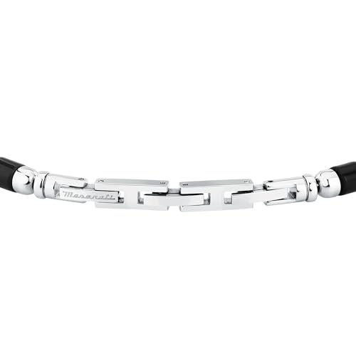 Detalle de Maserati Bracelet homme en acier, pierres, longueur 22 cm – Collection ICONIC