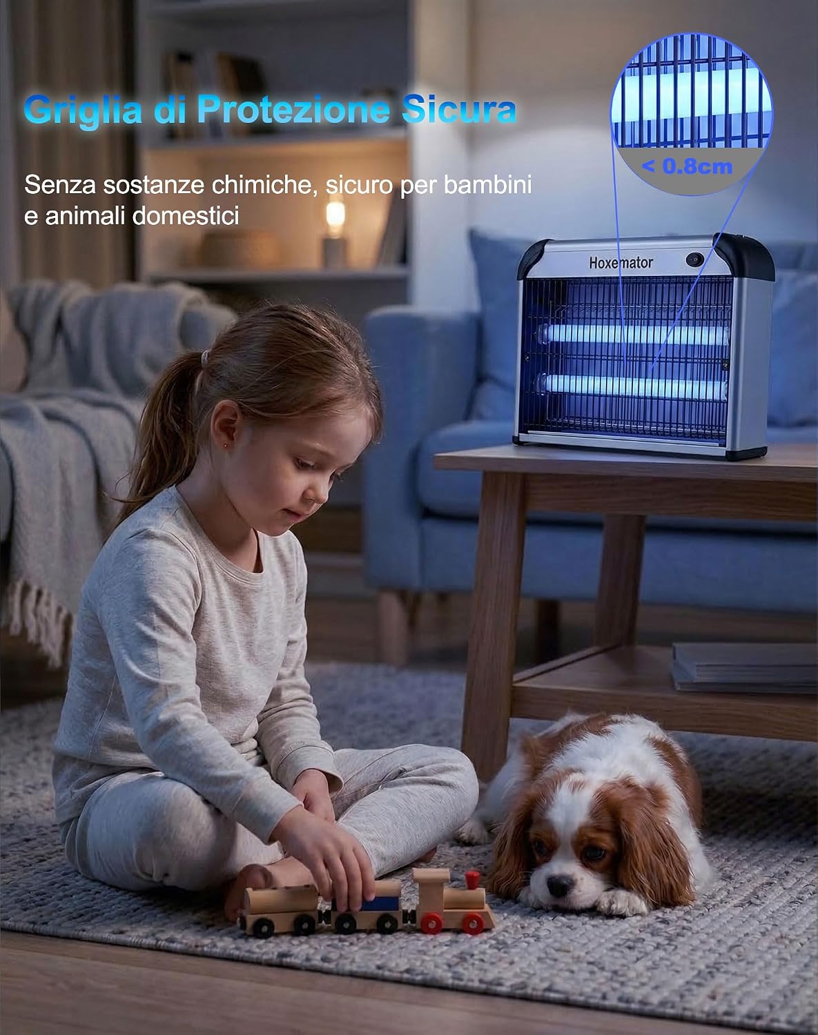 Detalle de Hoxemator Lampada Antizanzare 20W: Trappola Elettrica UV 365nm per Interno ed Esterno