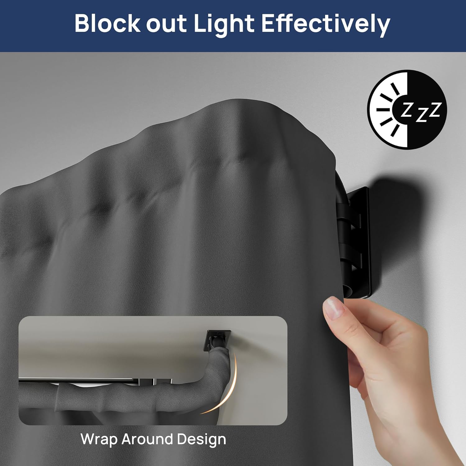Detalle de ENJOYBASICS Blackout Curtain Rod 30–86 in