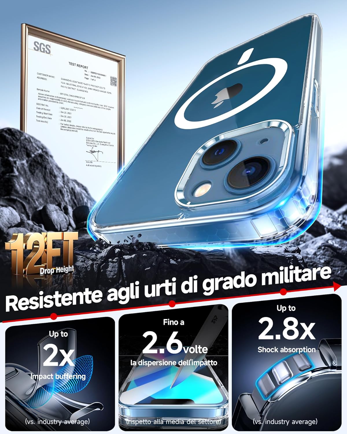 Thumbnail 4 de LeYi Cover Magnetica per iPhone 13/14 Trasparente con MagSafe e 2 Vetro Temperato