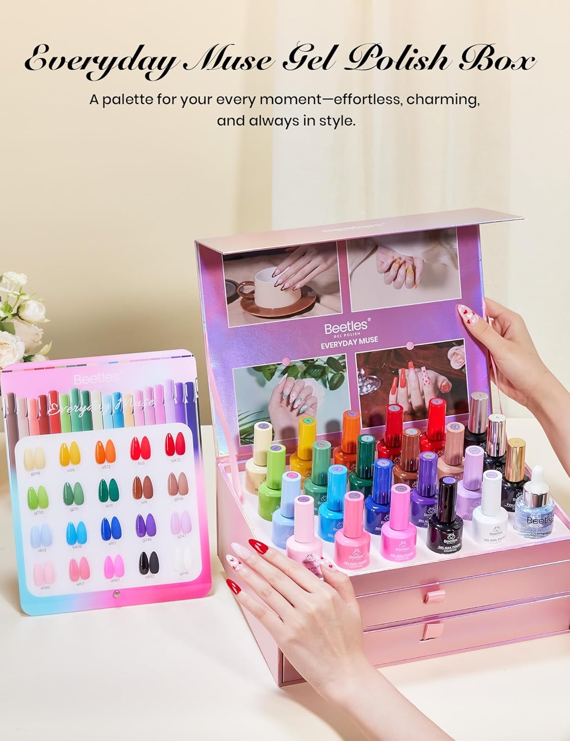 Detalle de Beetles Summer Gel Polish Set - Everyday Muse Collection (20 Colors, 15ml) with Base & Top Coat