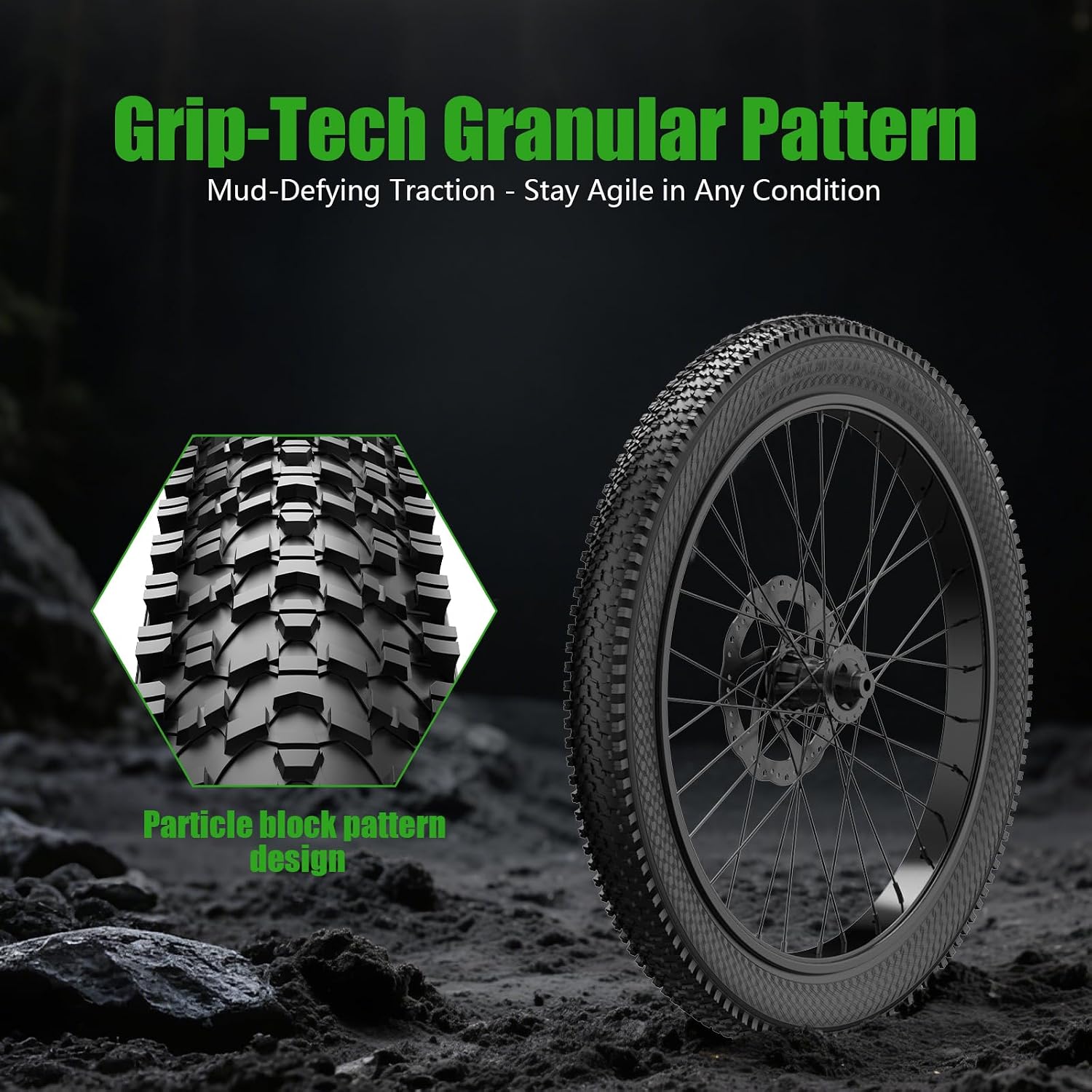 Thumbnail 3 de Kulifoo 26 x 1.95 Mountain Bike Tires, 2-Pack with Tubes and Levers