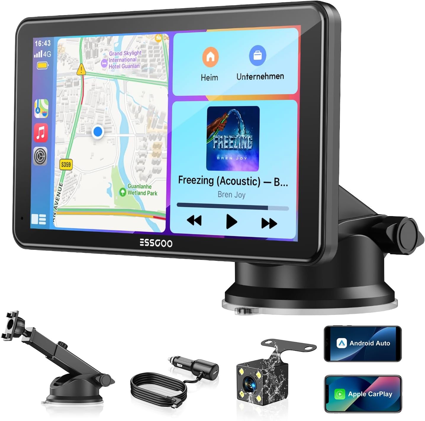 Detalle de ESSGOO Carplay Android Auto Display 7 Zoll