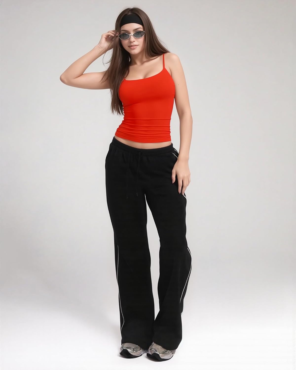 Detalle de ALGALAROUND Women Vest Tops Square Neck Double Lined Tank Top