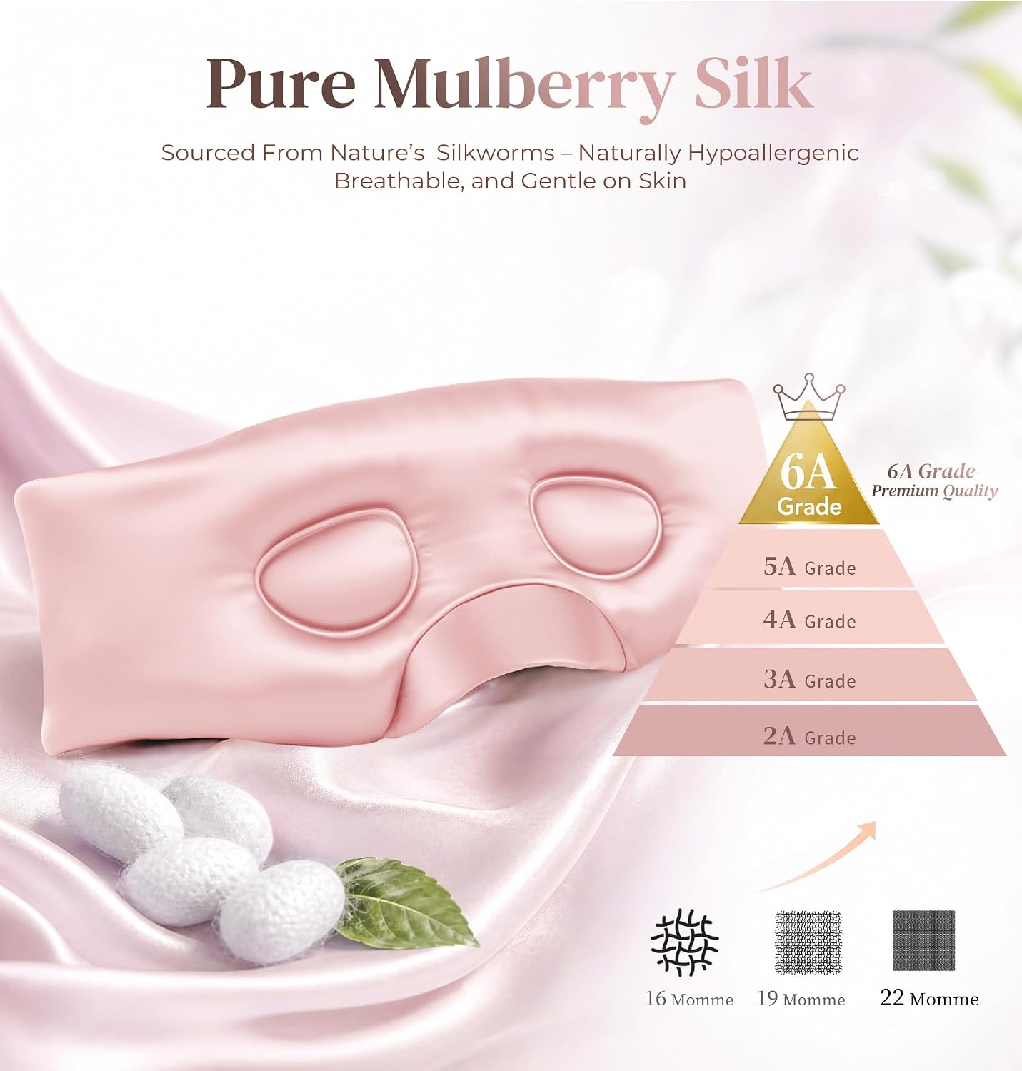 Detalle de LC-dolida Bluetooth sleep mask, mulberry silk