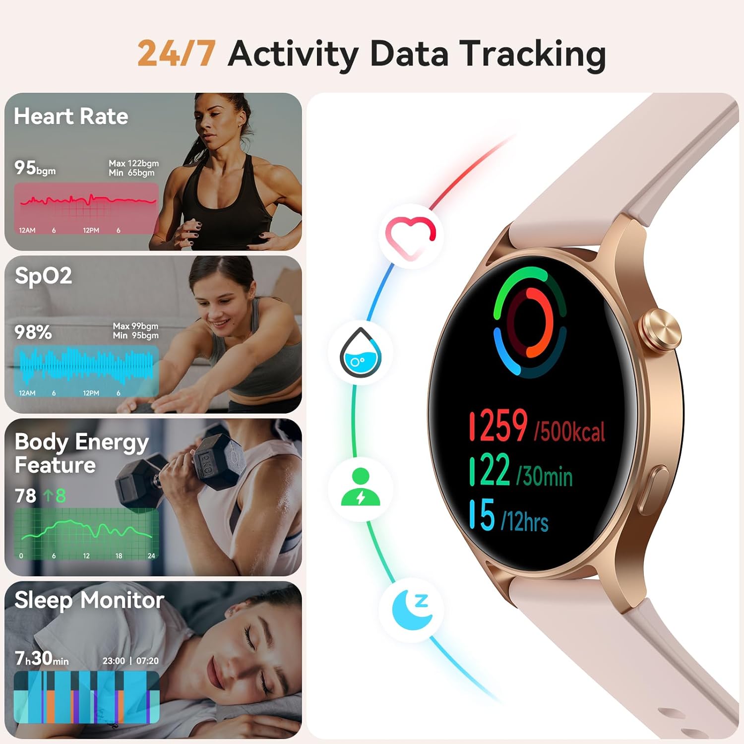 Detalle 2 de aeac Smart Watch for Women 1.32" AMOLED