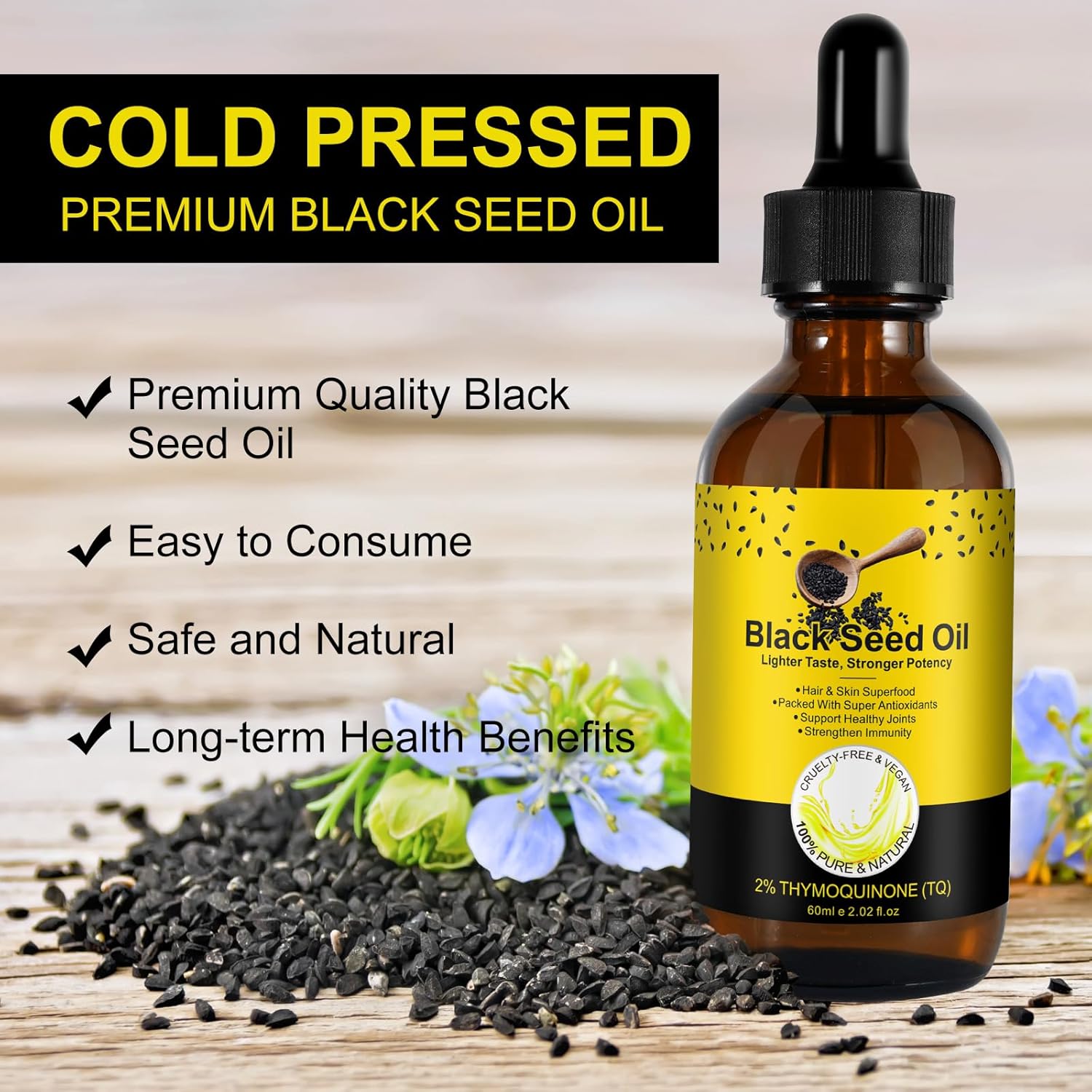Thumbnail 1 de Olio di semi neri CUZZYDUNJYNN (cumino nero) spremuto a freddo biologico, 60 ml