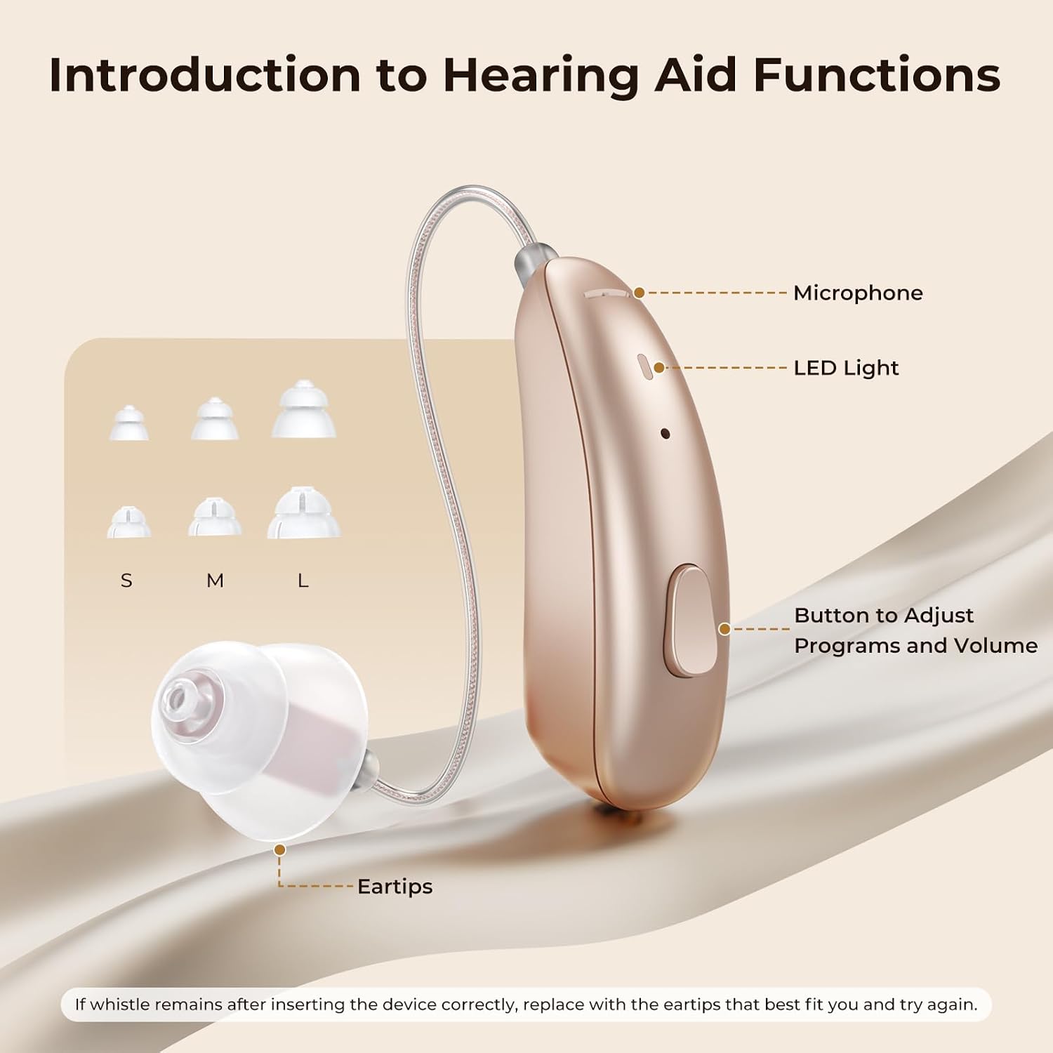 Detalle de Villear Rechargeable Hearing Aids with AI Noise Cancelling and 100-Hour Case
