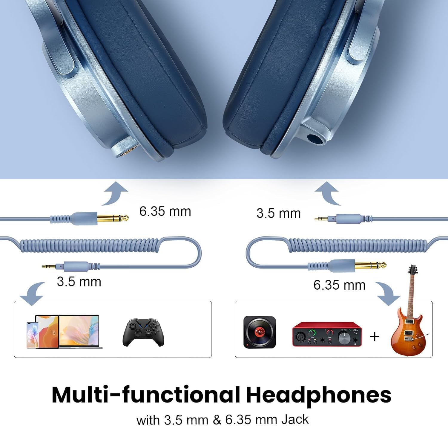 Detalle de OneOdio A71 Wired Over-Ear Studio Headphones with 40 mm Drivers