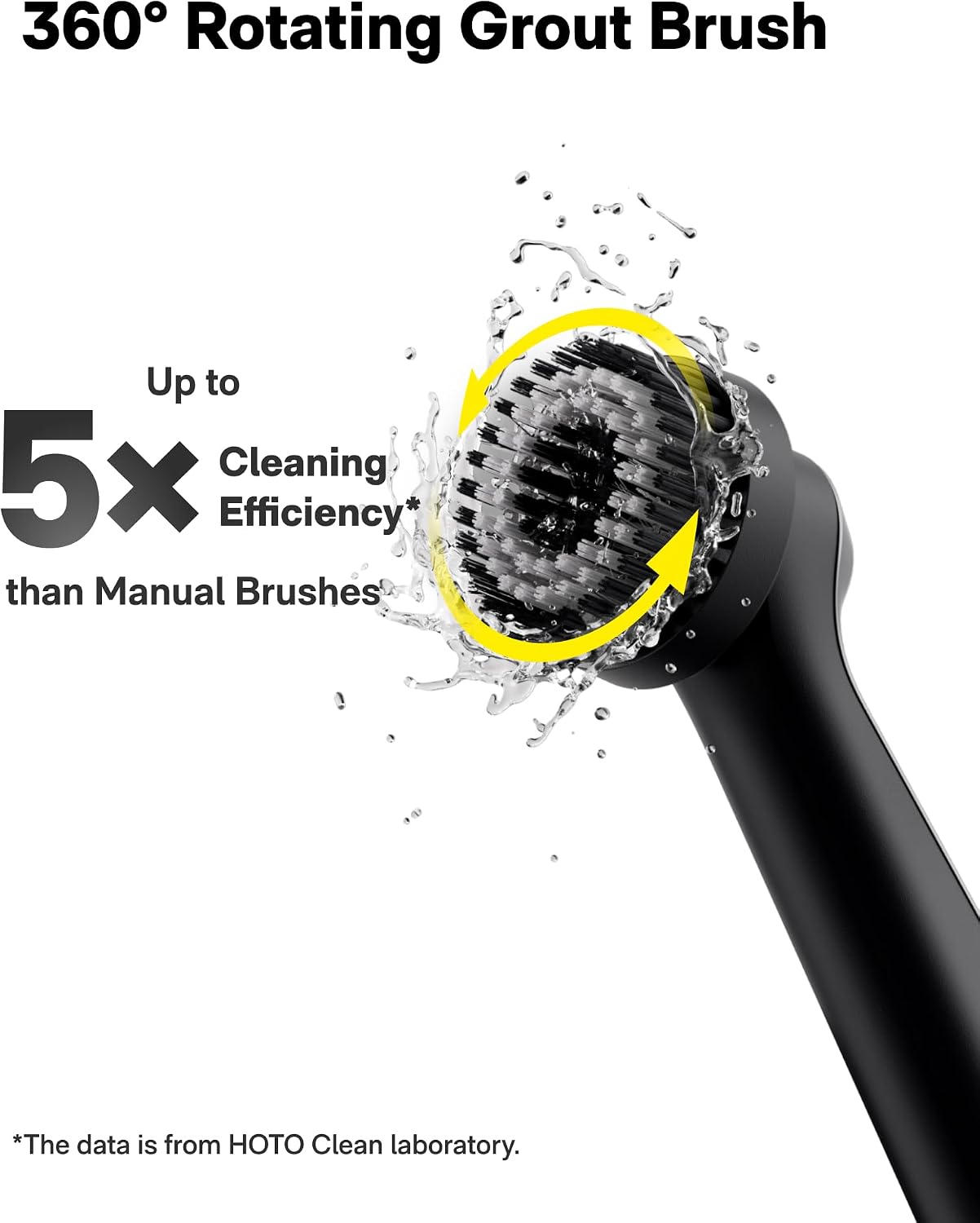 Detalle de HOTO Wand Electric Spin Scrubber, IPX7 Waterproof, Dual-Speed, 12 Heads