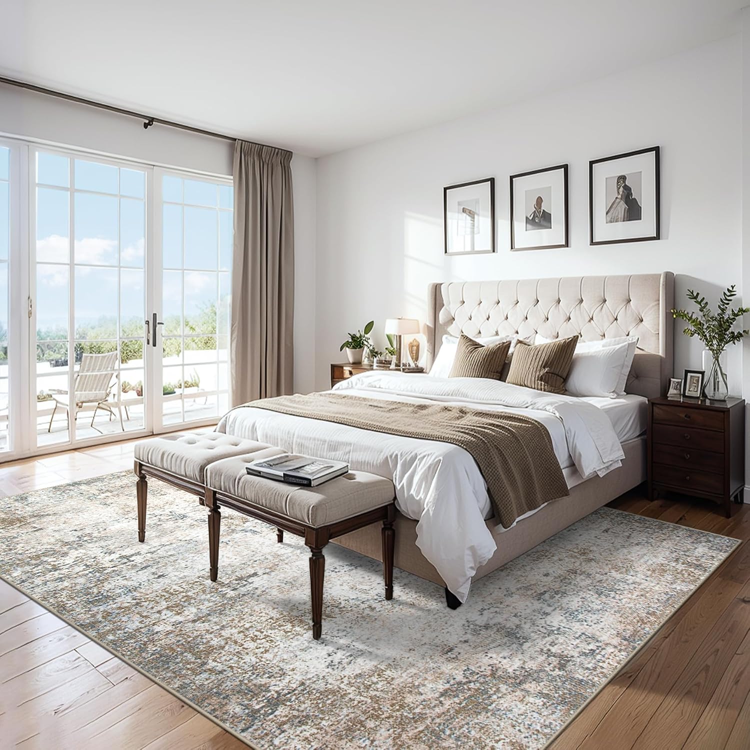 Thumbnail 3 de Area Rugs 9x12 Living Room - Washable Modern Abstract Plush Non-Slip Carpet