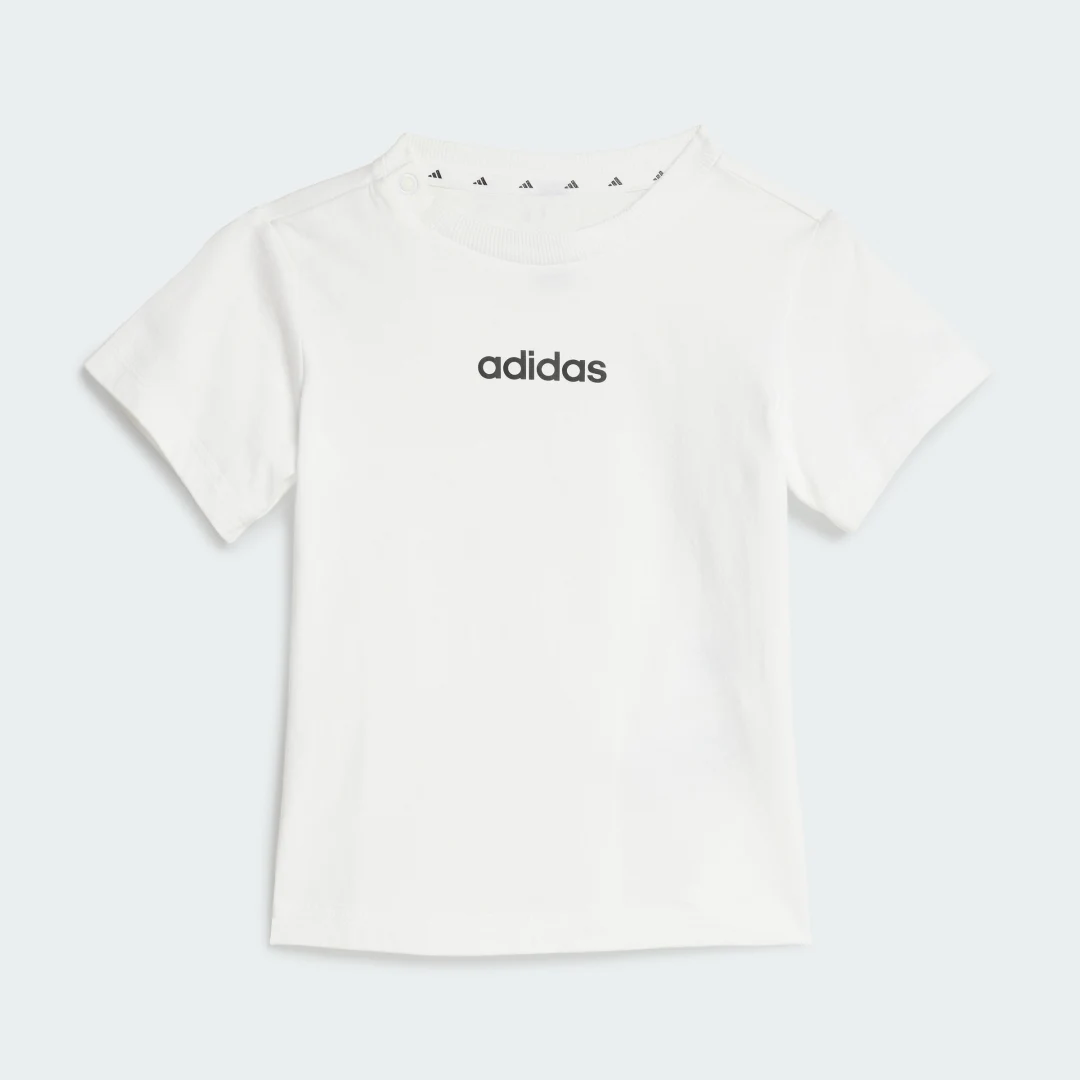 Thumbnail 1 de Conjunto Essentials (Bebé) de Adidas: camiseta y pantalón corto en blanco
