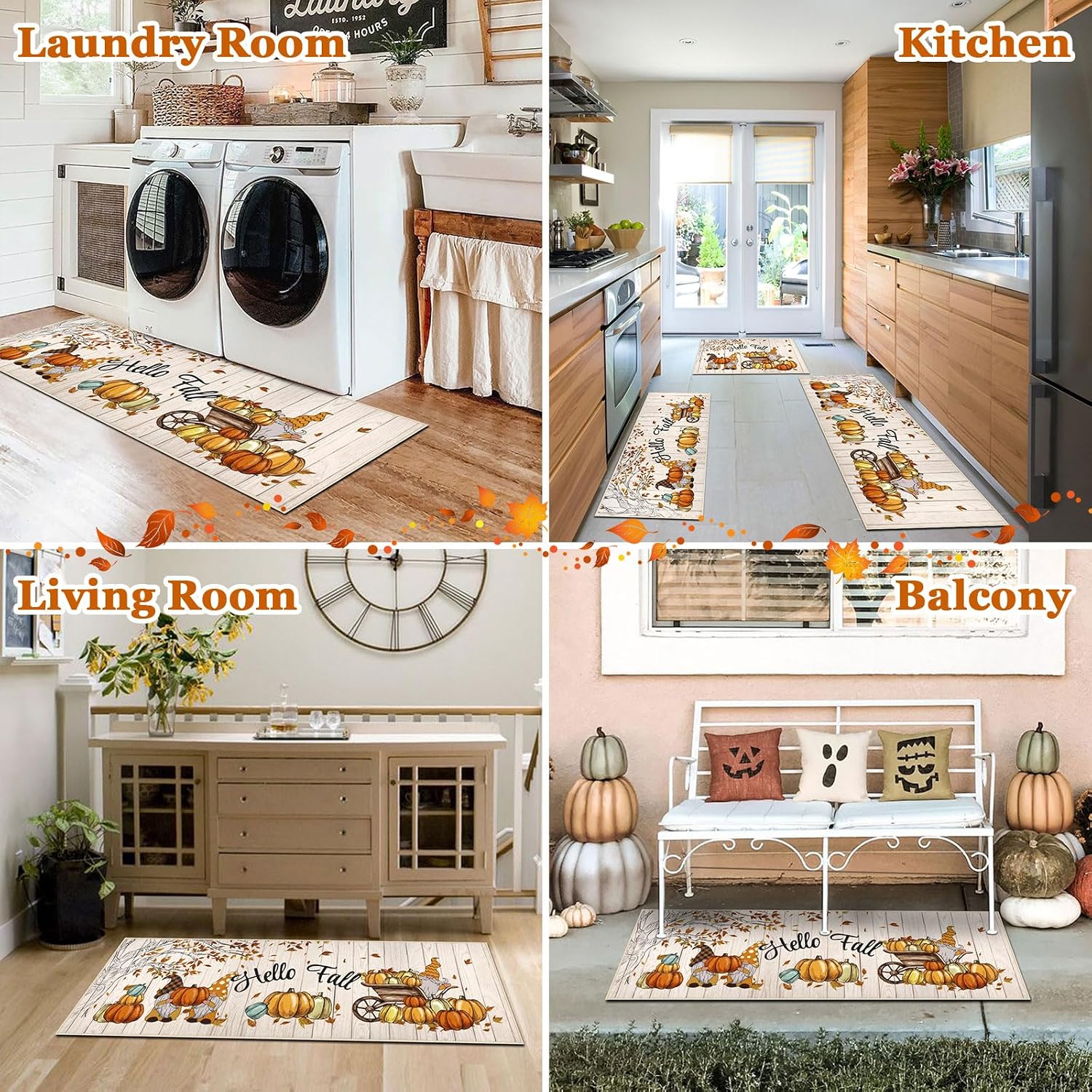 Detalle 2 de U'Artlines Kitchen Rug Set, 3-Piece