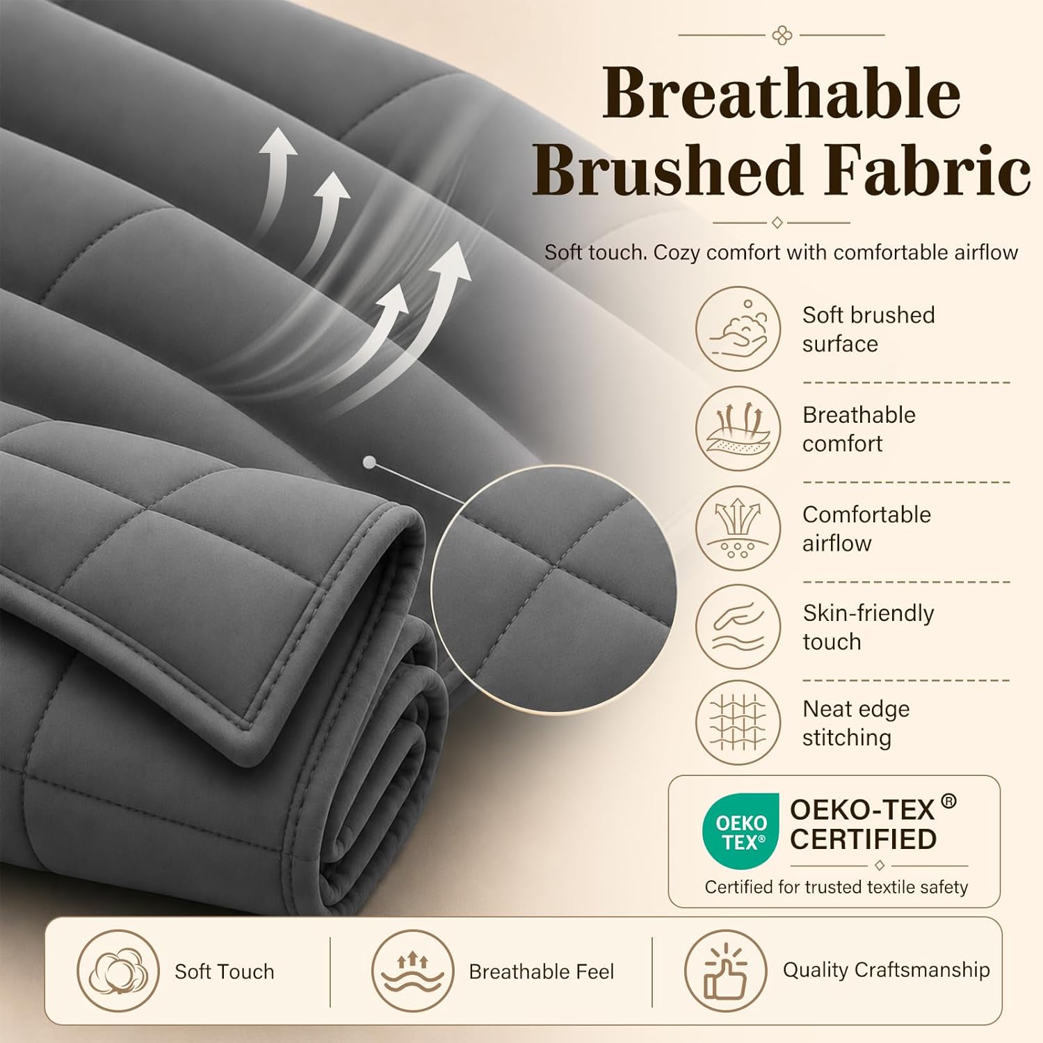 Thumbnail 5 de L'AGRATY Weighted Blanket 15lbs, 48"x72"