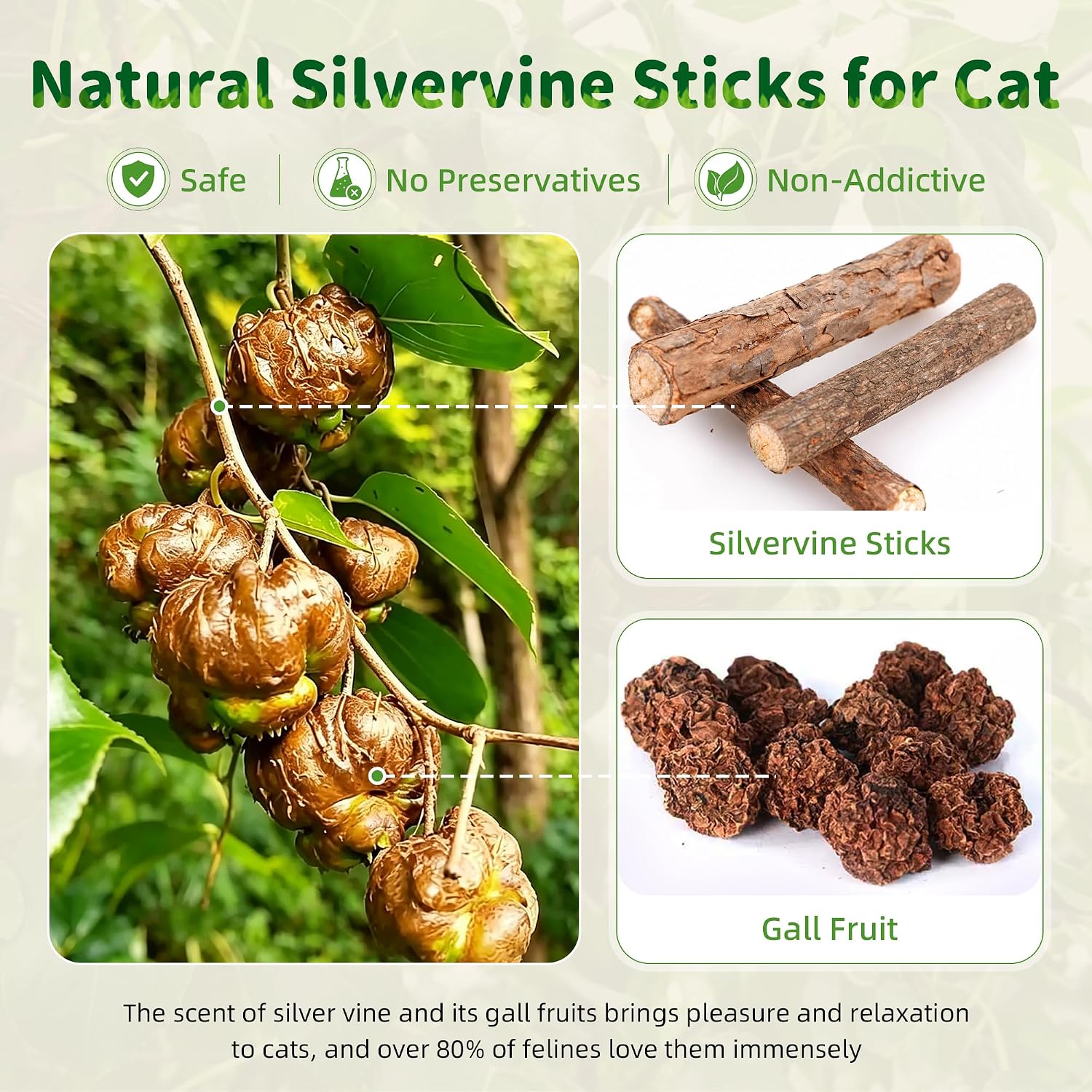 Detalle 2 de GBSYU Silvervine Cat Chew Sticks, 6-Pack for Indoor Cats