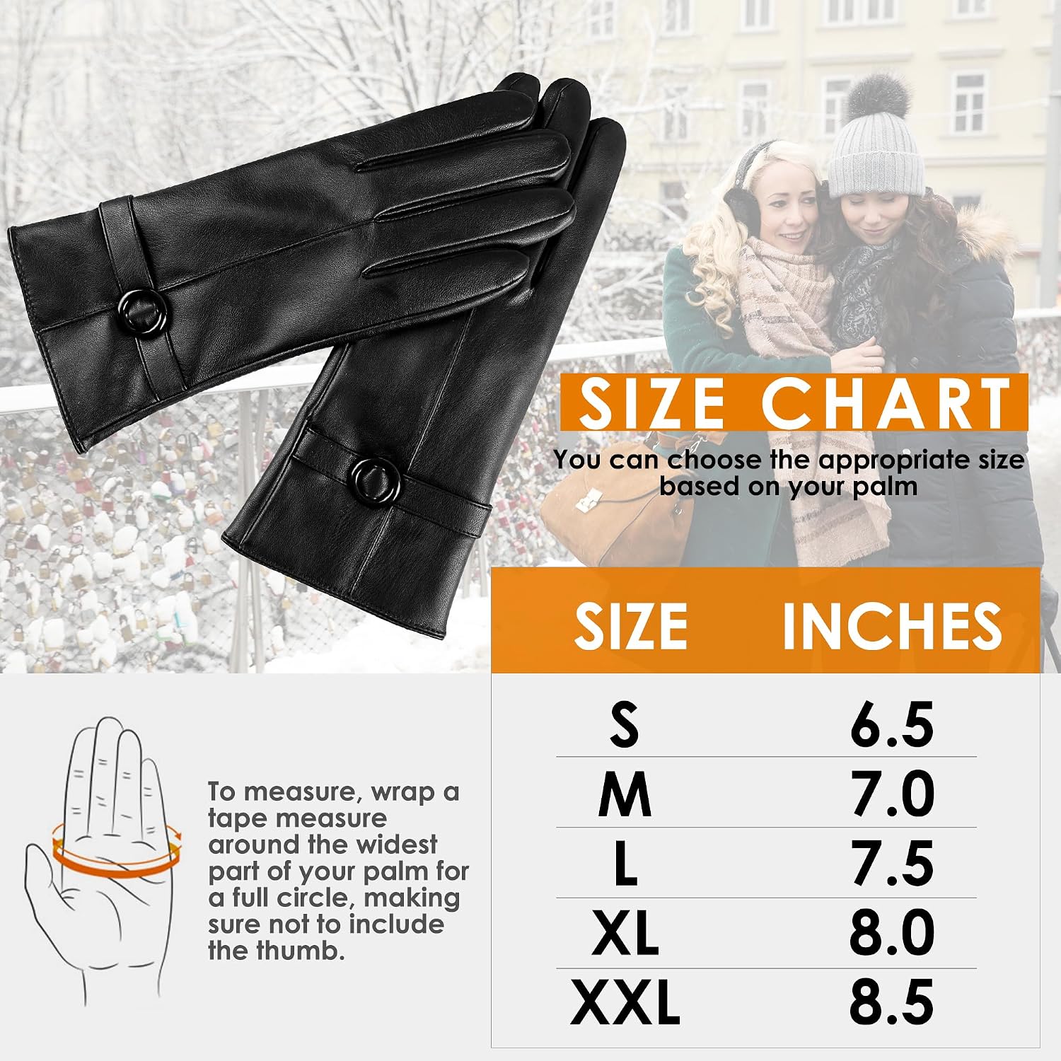 Detalle de Dsane Women's Winter Gloves, Cashmere-Lined
