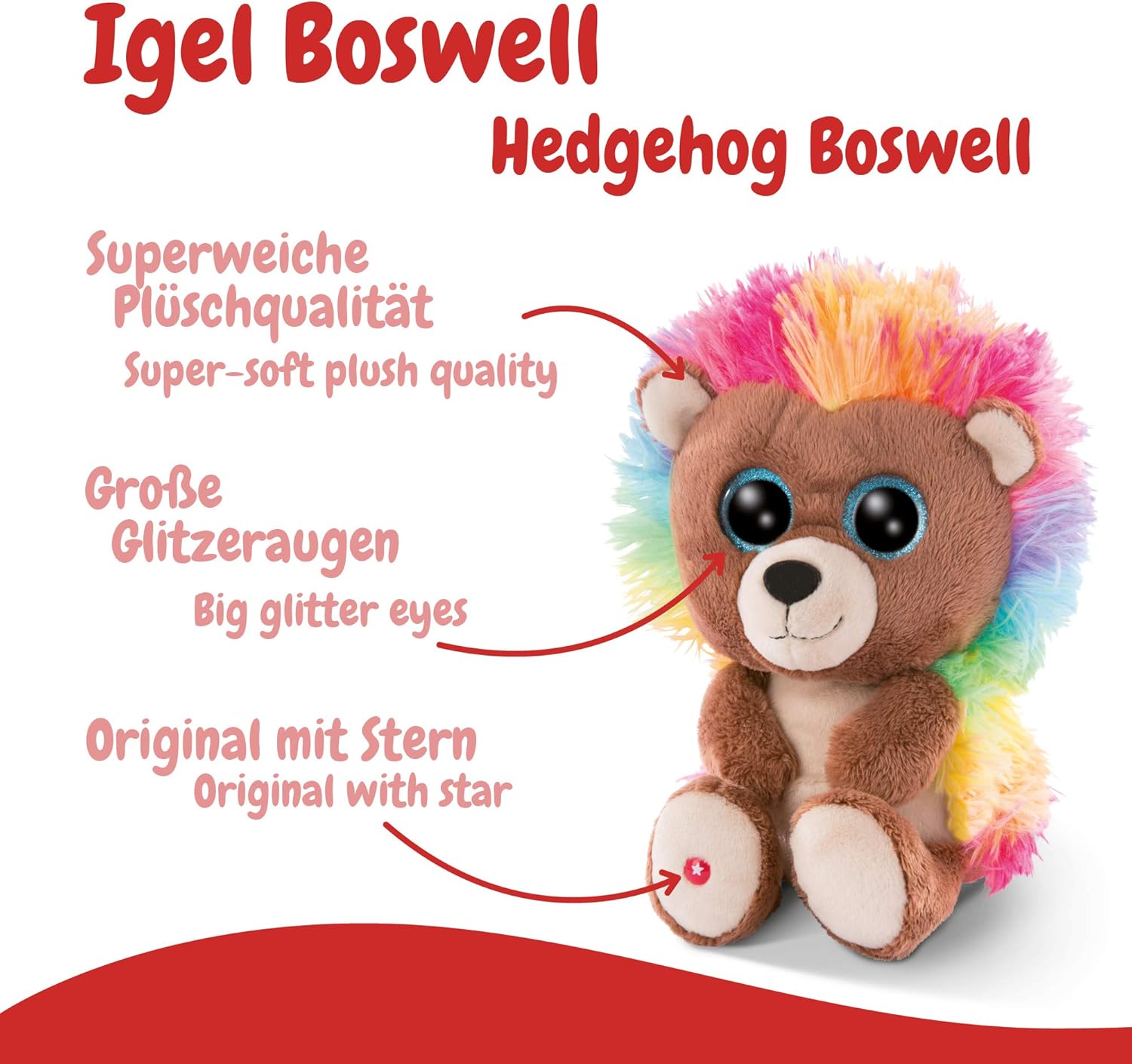 Detalle de NICI 46625 Glubschis Igel Boswell – ca. 25 cm, original NICI Plüsch
