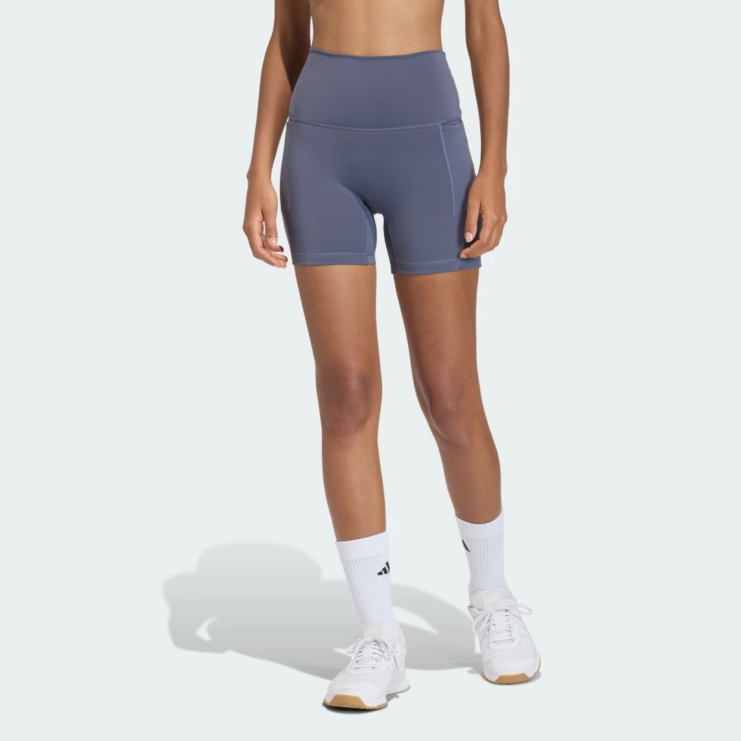 Detalle de Mallas muy cortas 3 Stripes Studio All Me de Adidas – Gris