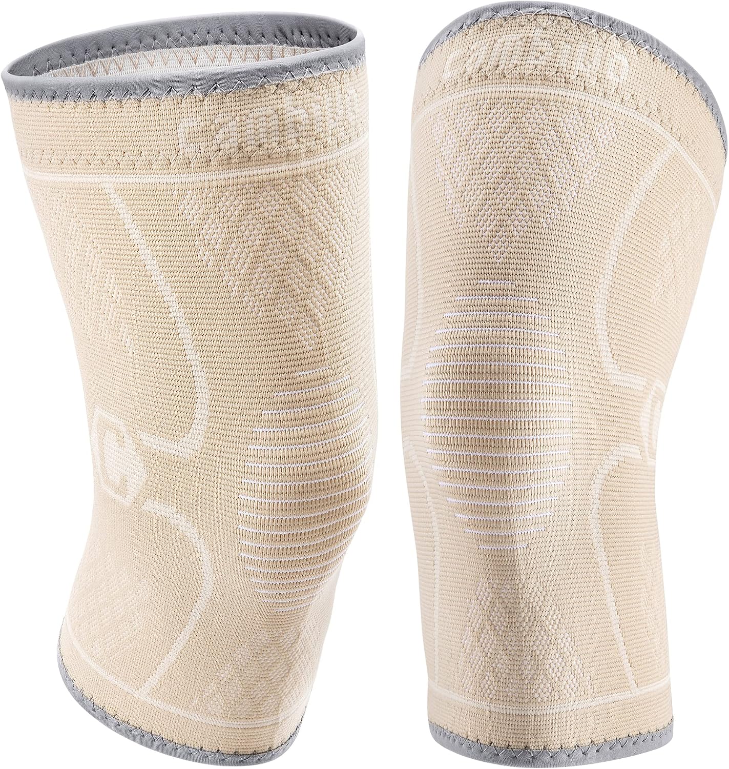 Detalle de CAMBIVO NS10 Knee Compression Sleeves, 2-Pack, Beige, Small