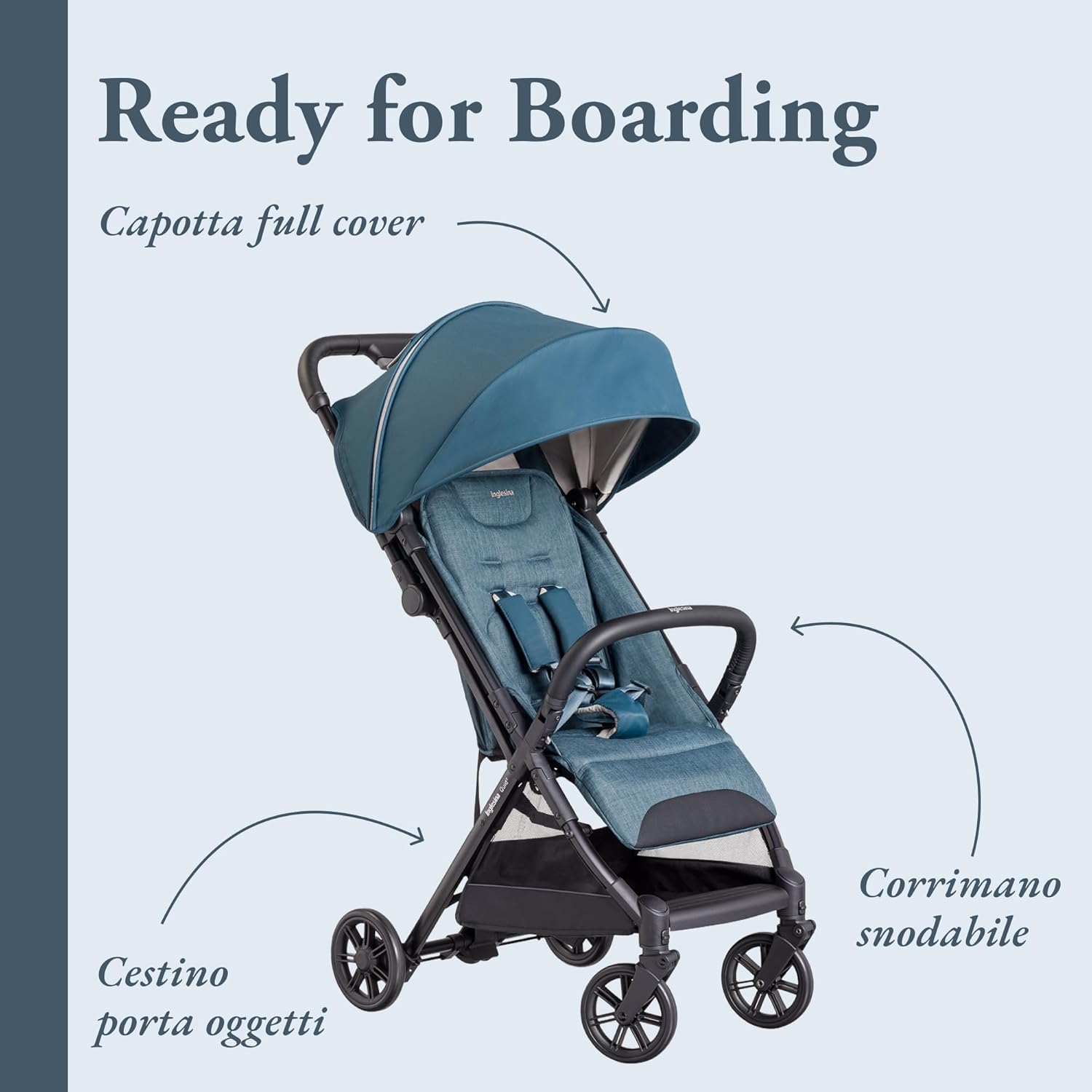 Detalle de Inglesina Quid 2: passeggino leggero e compatto fino a 22 kg, ideale per viaggiare in aereo