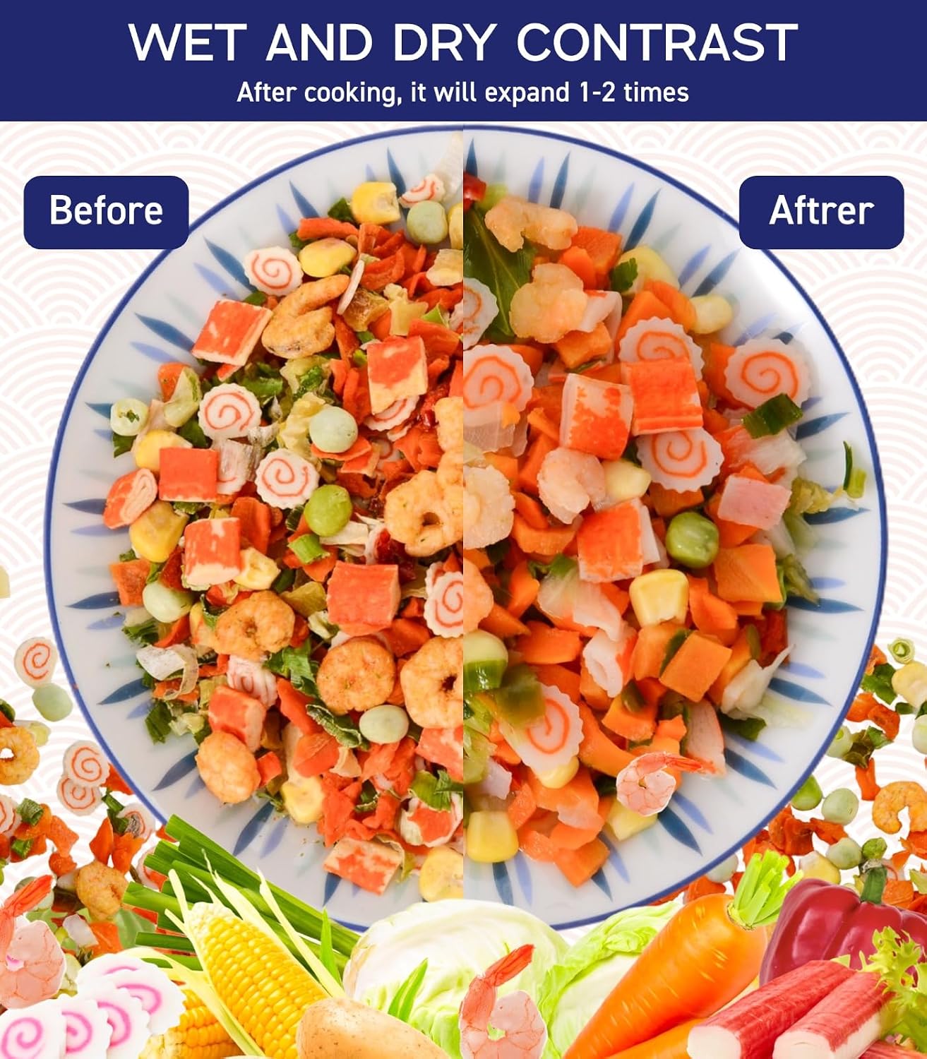 Thumbnail 4 de Egcina 16 oz Freeze-Dried Seafood & Vegetable Mix for Ramen and Soups