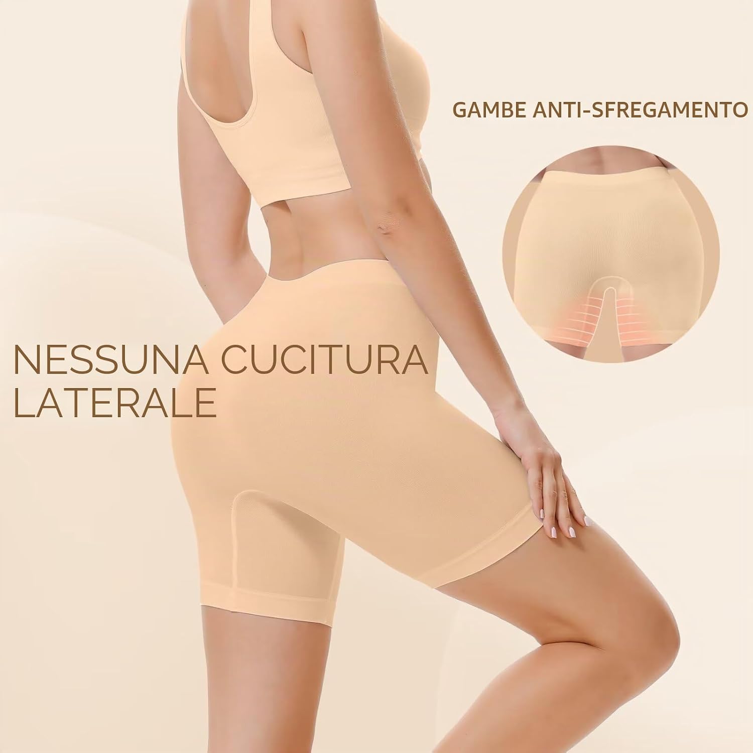 Detalle 2 de YouShow pantaloncini sottogonna donna antistress/sfregamento senza cuciture (pacco da 3)