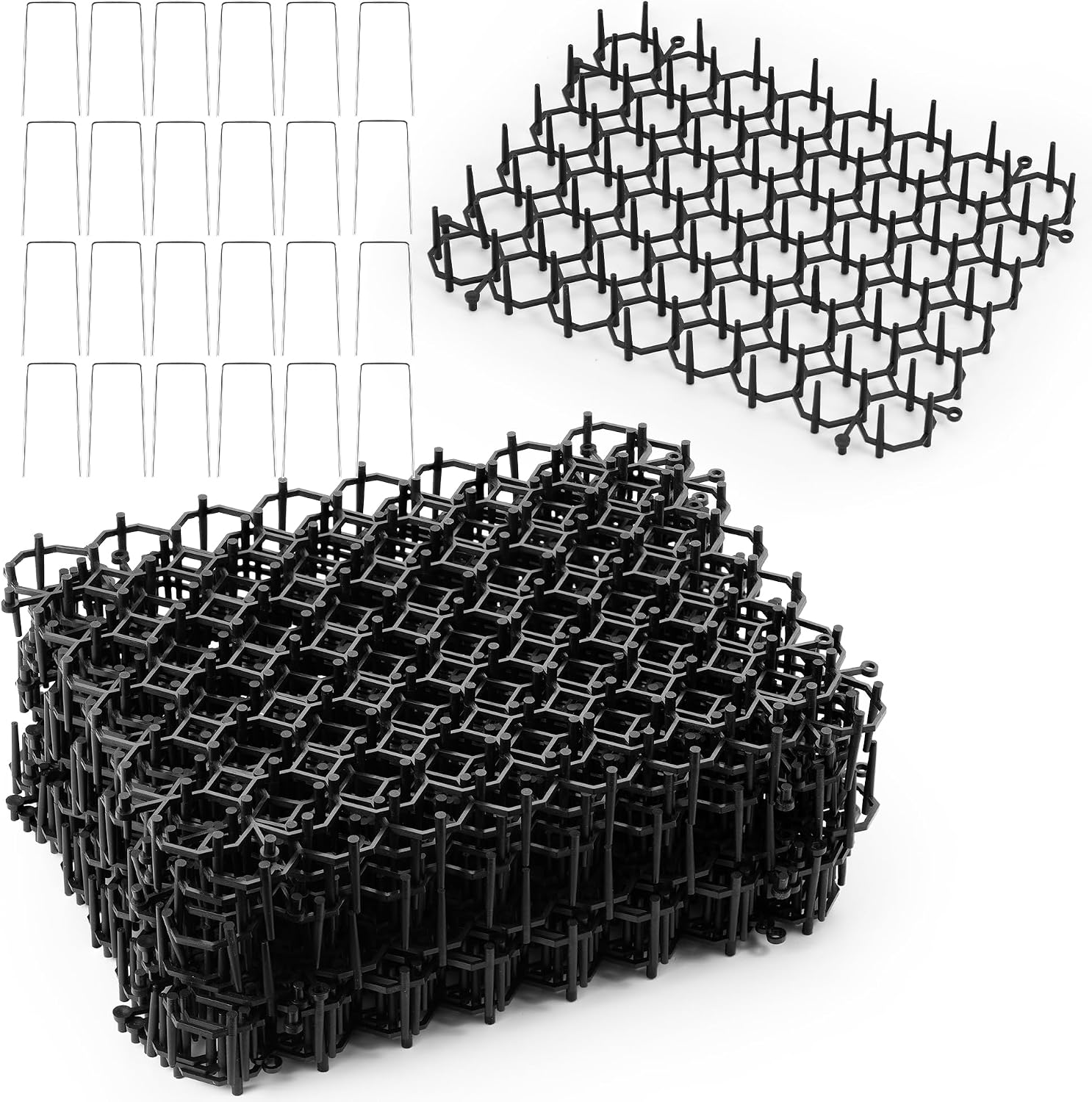 YIYIZI Tappetino Repellente per Gatti – Set 24 pezzi 20x15 cm, Rete modulare con picchetti