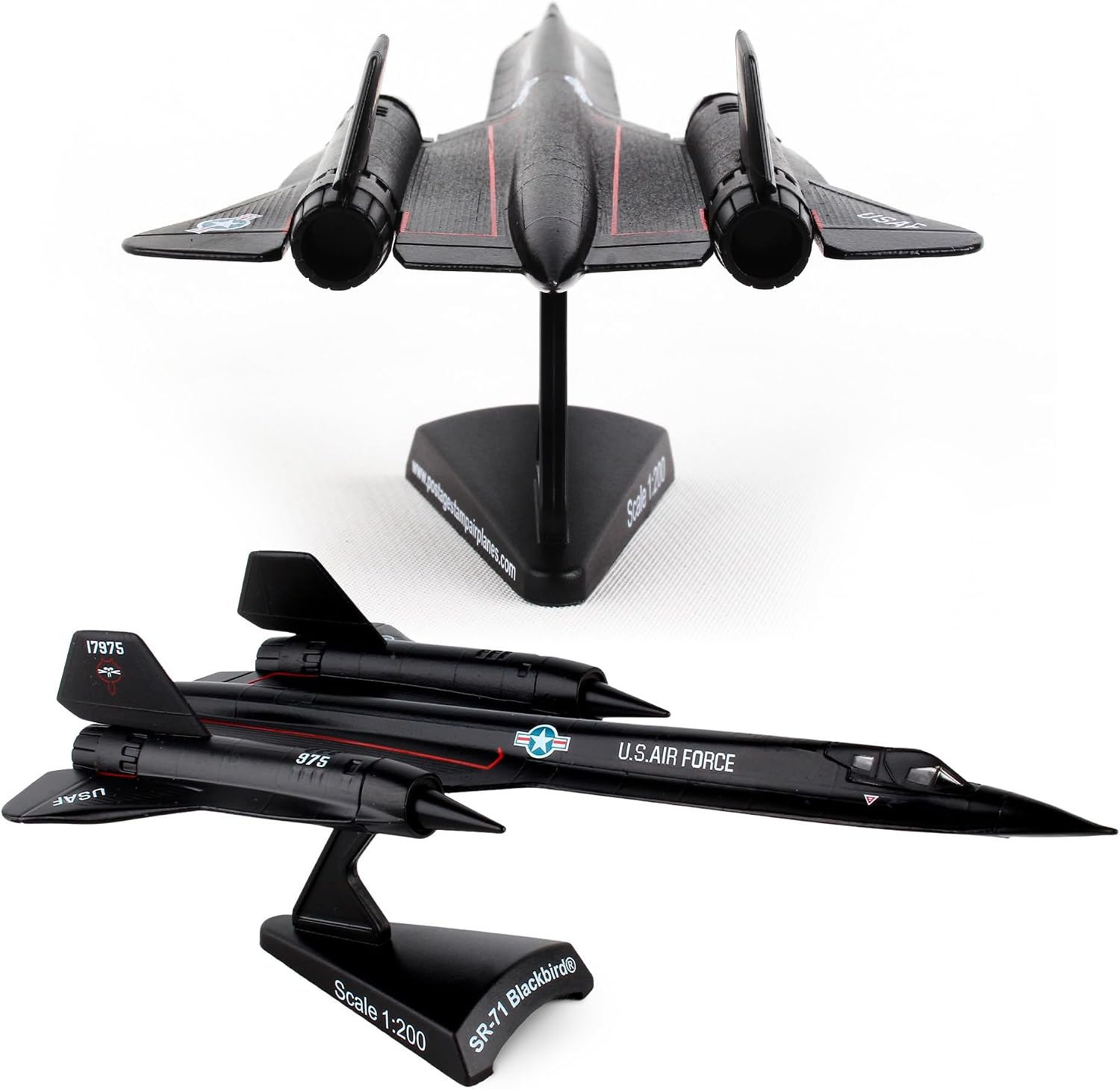 Detalle de Postage Stamp SR-71 Blackbird modellflygplan i metall, skala 1:200