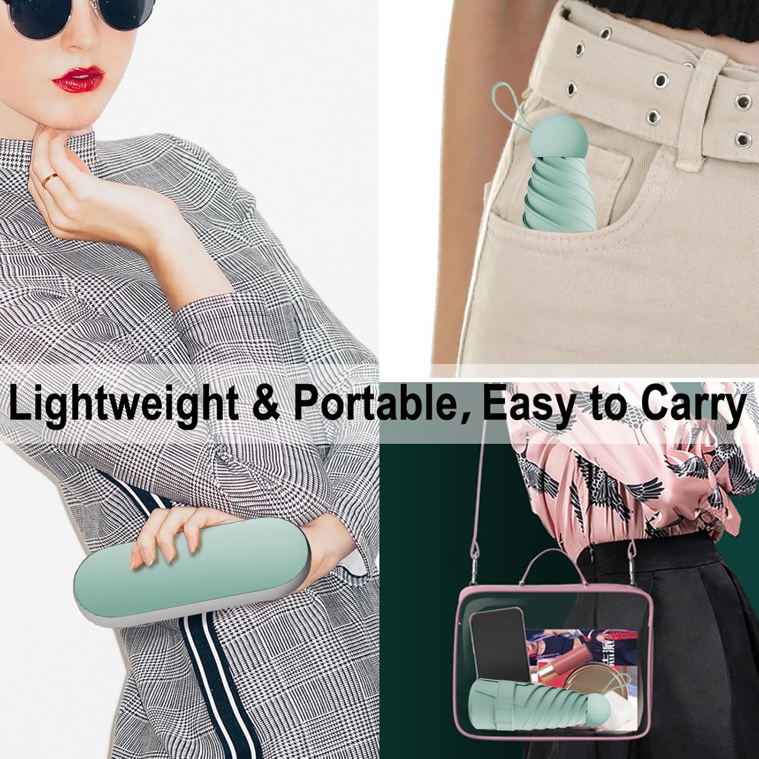 Thumbnail 2 de Copulan Windproof Mini Travel Folding Umbrella (UPF 50+ Sun & Rain Protection) with Wallet-Sized Case