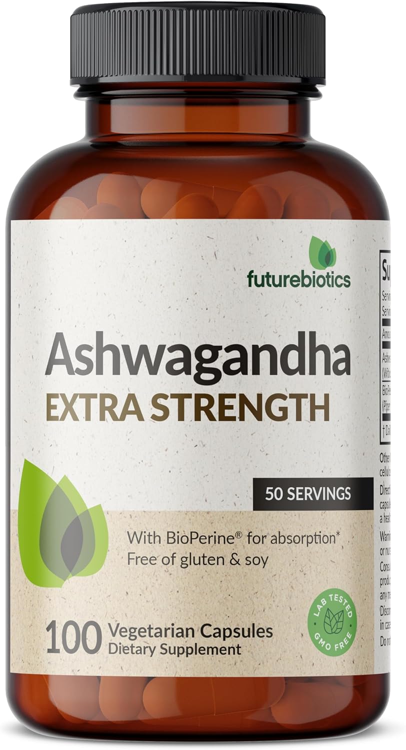 Detalle 1 de Futurebiotics FB860-100 Extra Strength Ashwagandha, 100 Capsules with BioPerine
