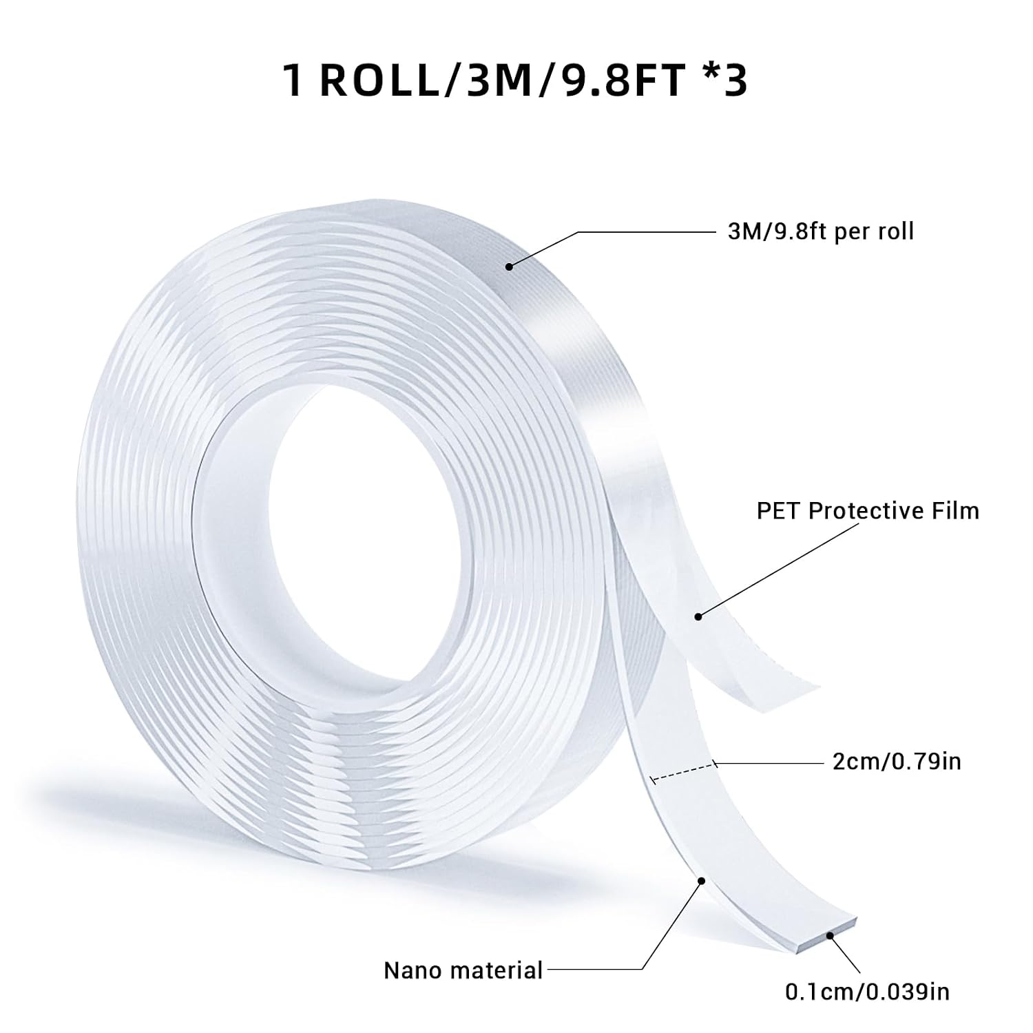 Thumbnail 1 de SUTOUG Double-Sided Tape, 9.8-Foot Rolls